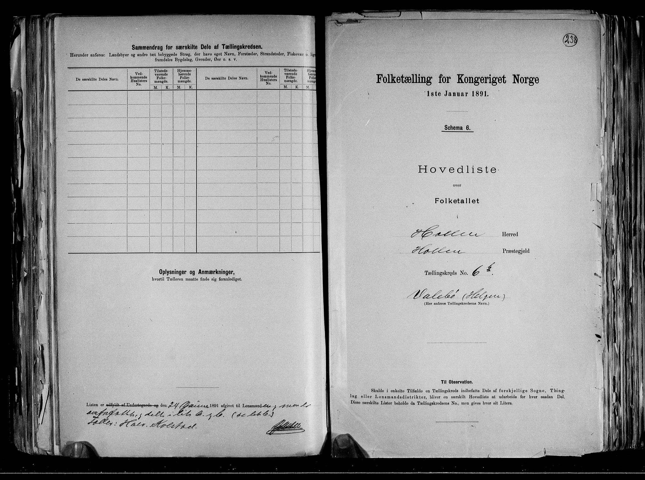 RA, 1891 census for 0819 Holla, 1891, p. 16