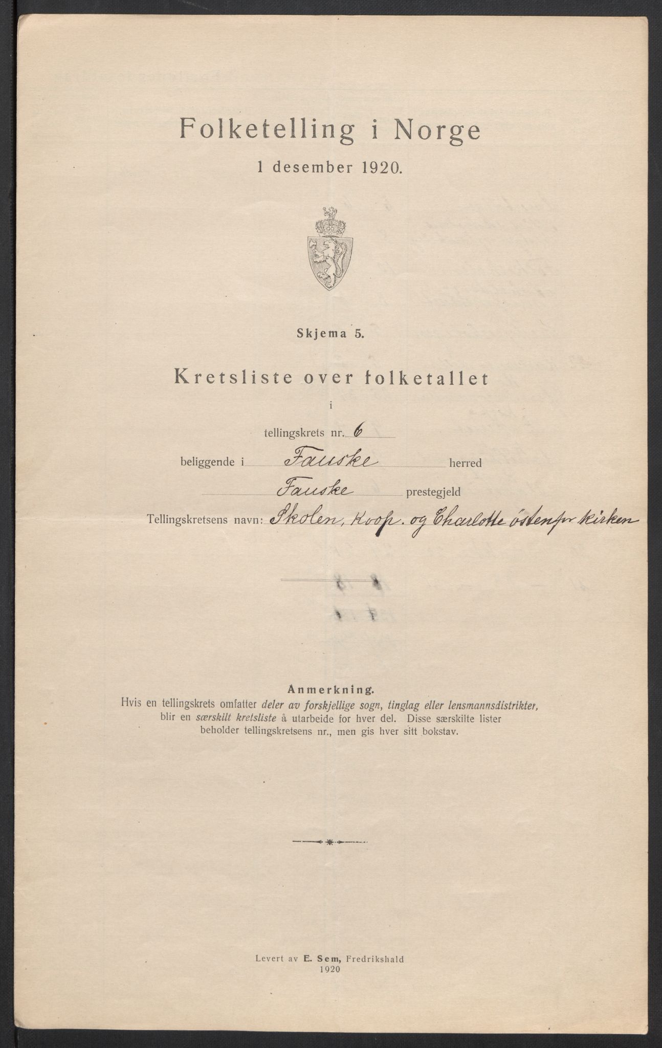 SAT, 1920 census for Fauske, 1920, p. 21