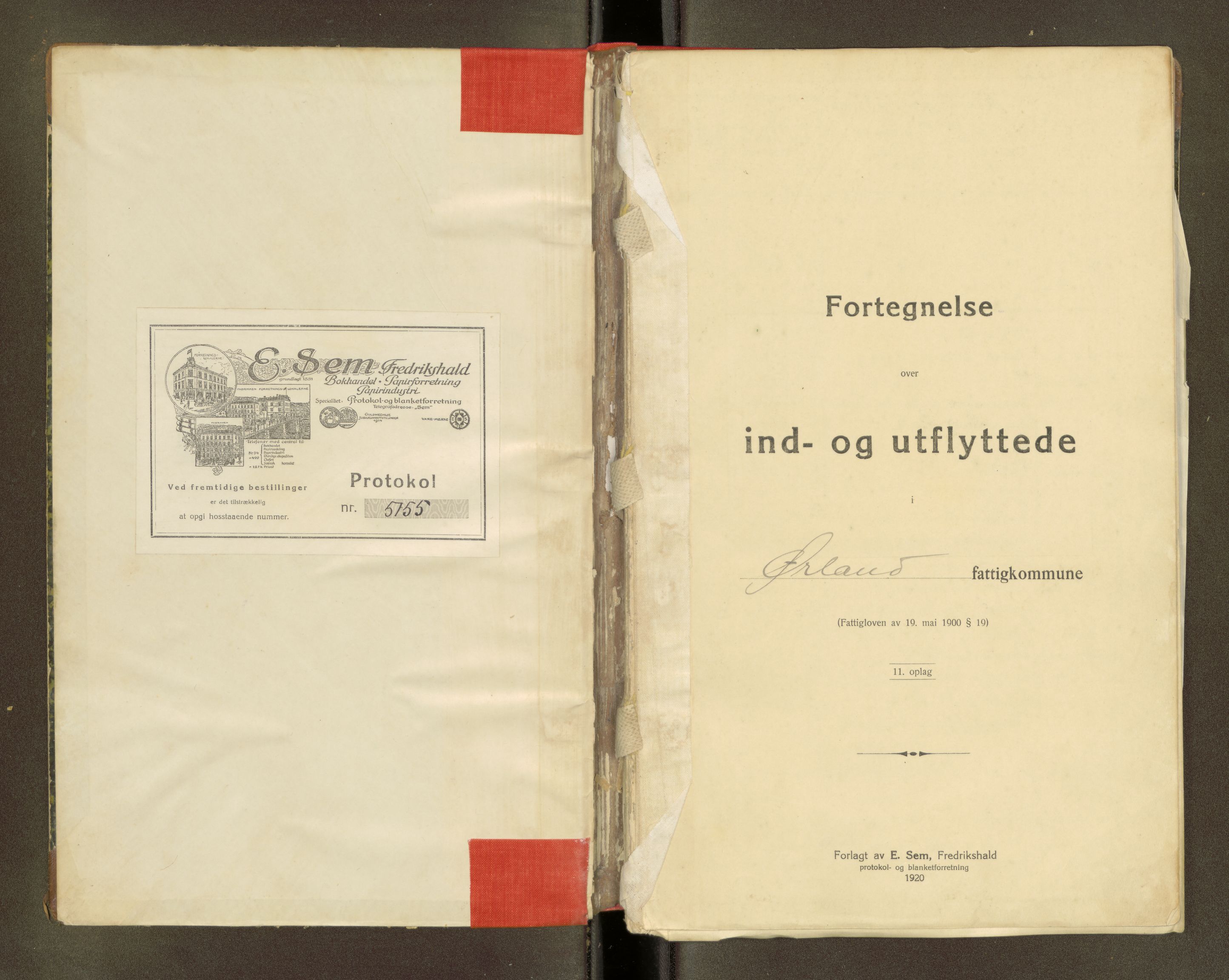 Ørland lensmannskontor, AV/SAT-A-1794/3/03/L0098: Inn- og utflytting i Ørland, 1921-1936