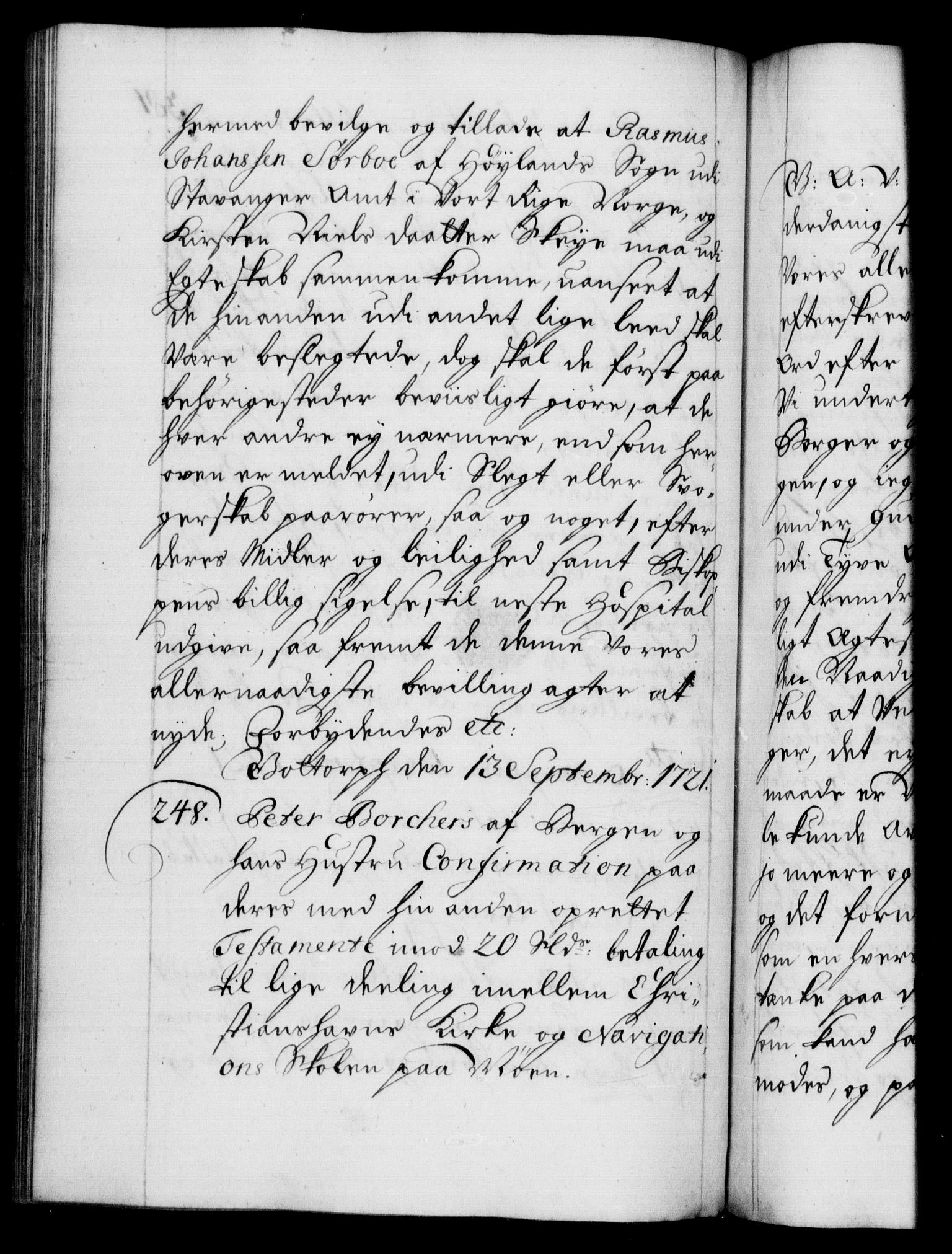 Danske Kanselli 1572-1799, AV/RA-EA-3023/F/Fc/Fca/Fcaa/L0023: Norske registre, 1720-1722, p. 381b