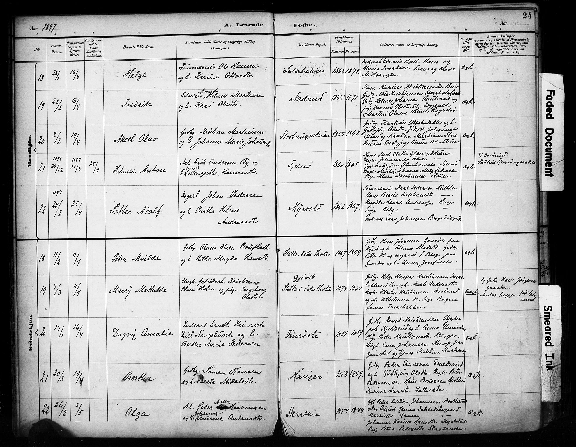 Vestre Toten prestekontor, SAH/PREST-108/H/Ha/Haa/L0011: Parish register (official) no. 11, 1895-1906, p. 24