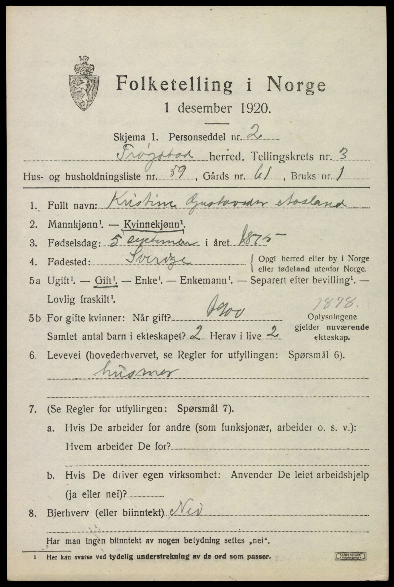 SAO, 1920 census for Trøgstad, 1920, p. 4004