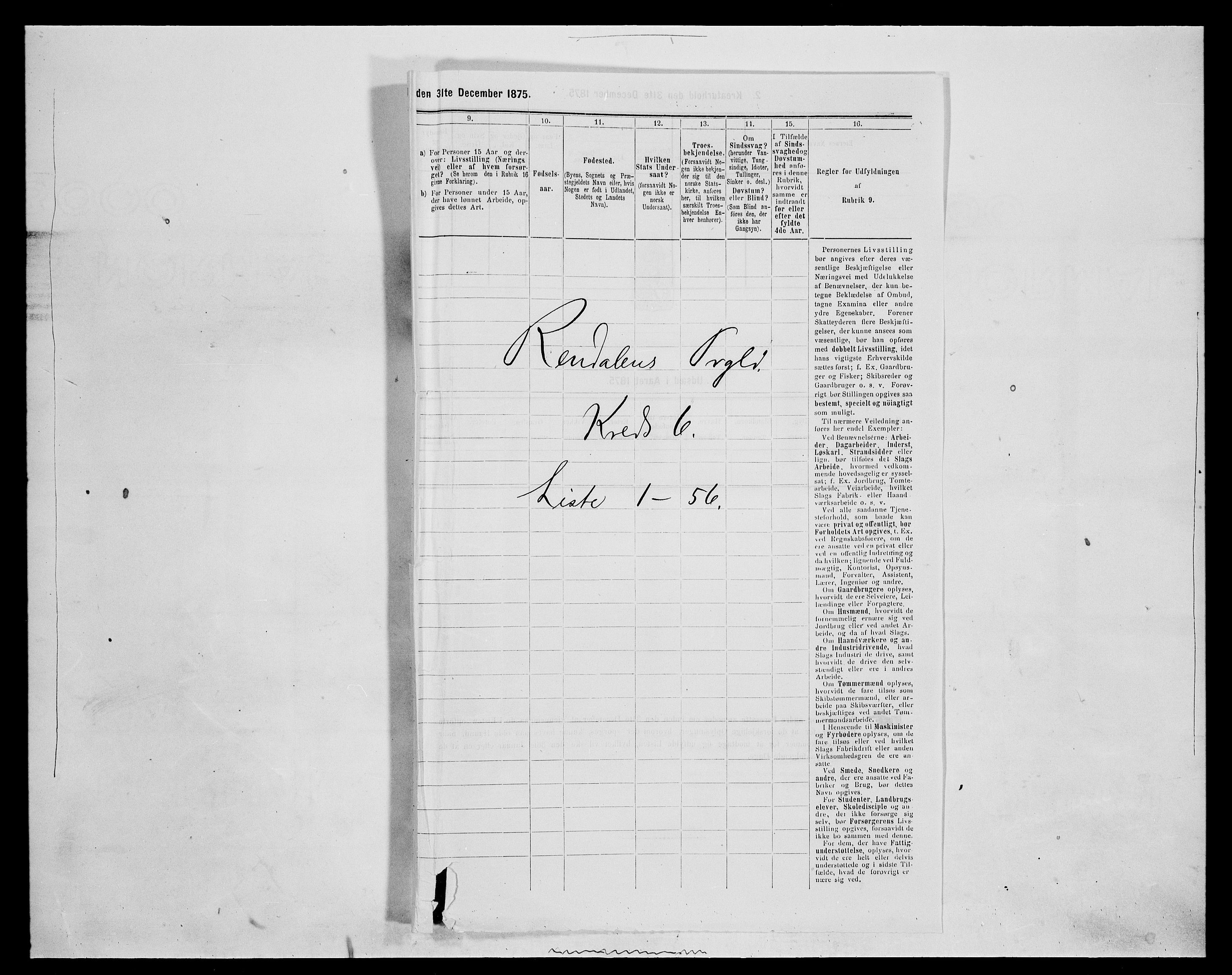 SAH, 1875 census for 0432P Rendalen, 1875, p. 500