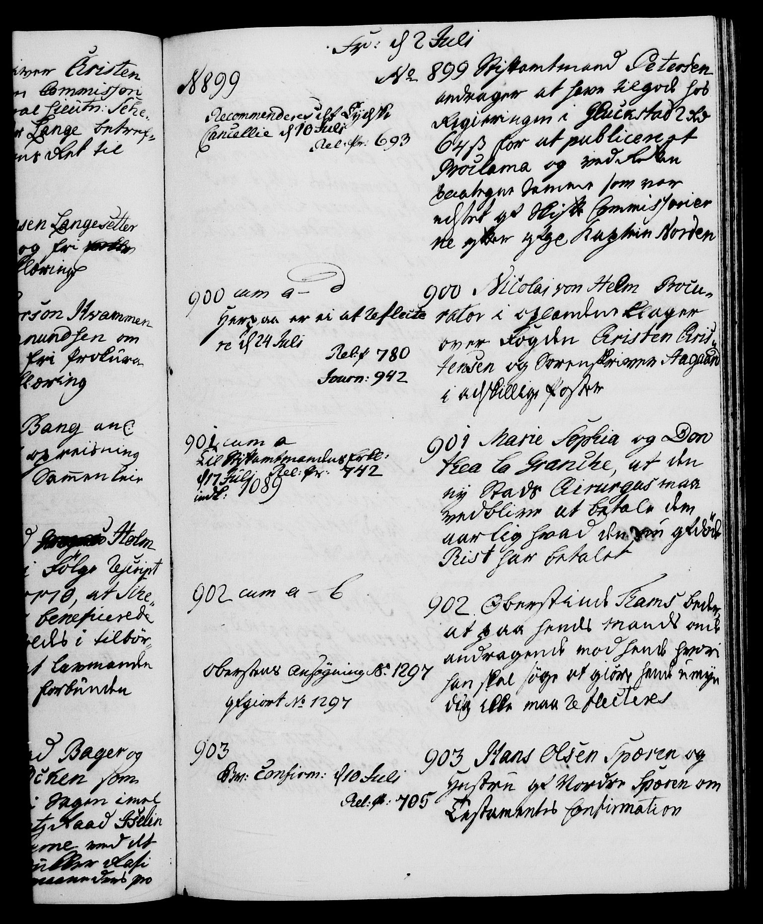 Danske Kanselli 1572-1799, AV/RA-EA-3023/I/Ia/L0002: 3. departements journal, 1772