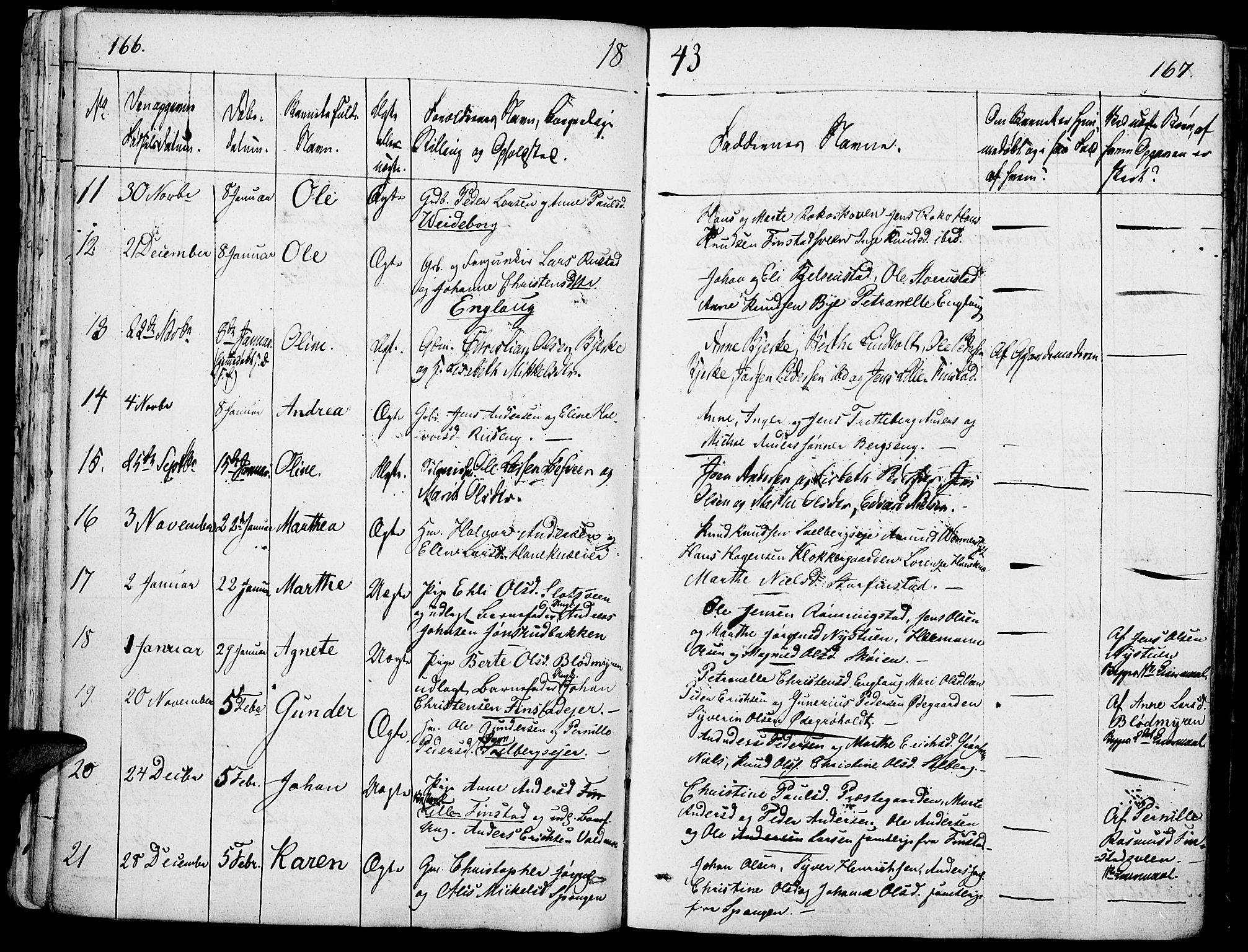 Løten prestekontor, SAH/PREST-022/K/Ka/L0006: Parish register (official) no. 6, 1832-1849, p. 166-167