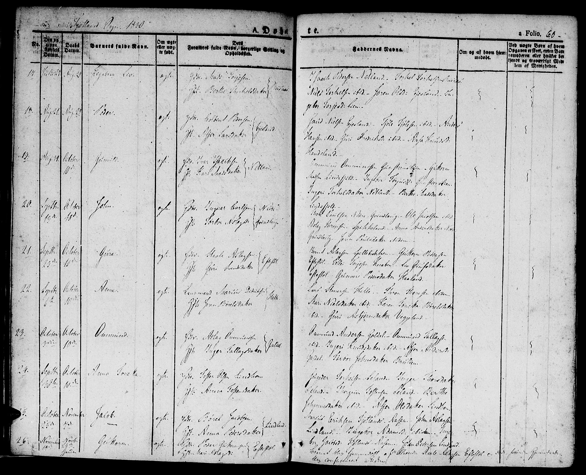 Hægebostad sokneprestkontor, AV/SAK-1111-0024/F/Fa/Faa/L0003: Parish register (official) no. A 3 /2, 1825-1840, p. 60