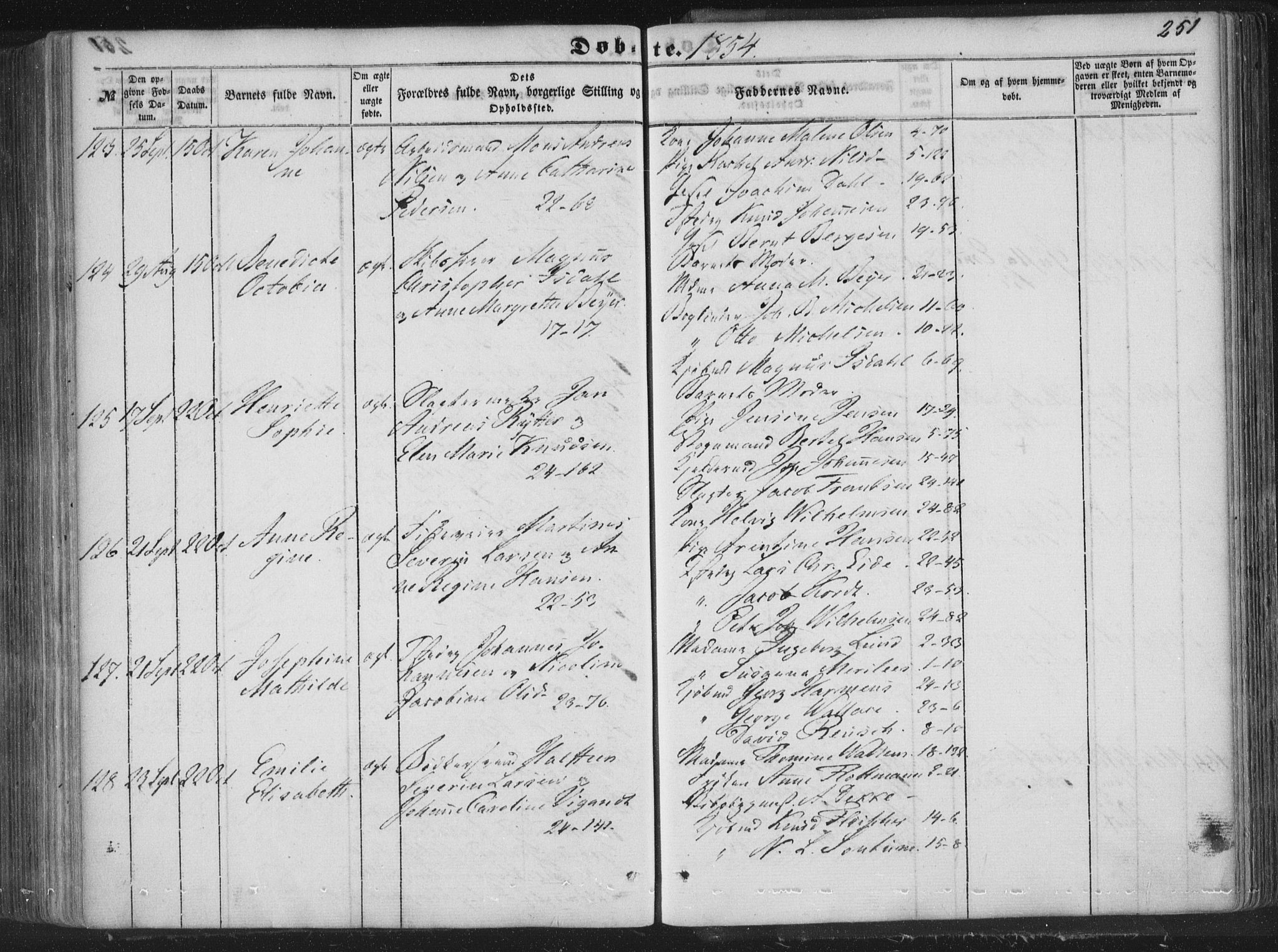 Korskirken sokneprestembete, AV/SAB-A-76101/H/Haa/L0017: Parish register (official) no. B 3, 1851-1857, p. 251