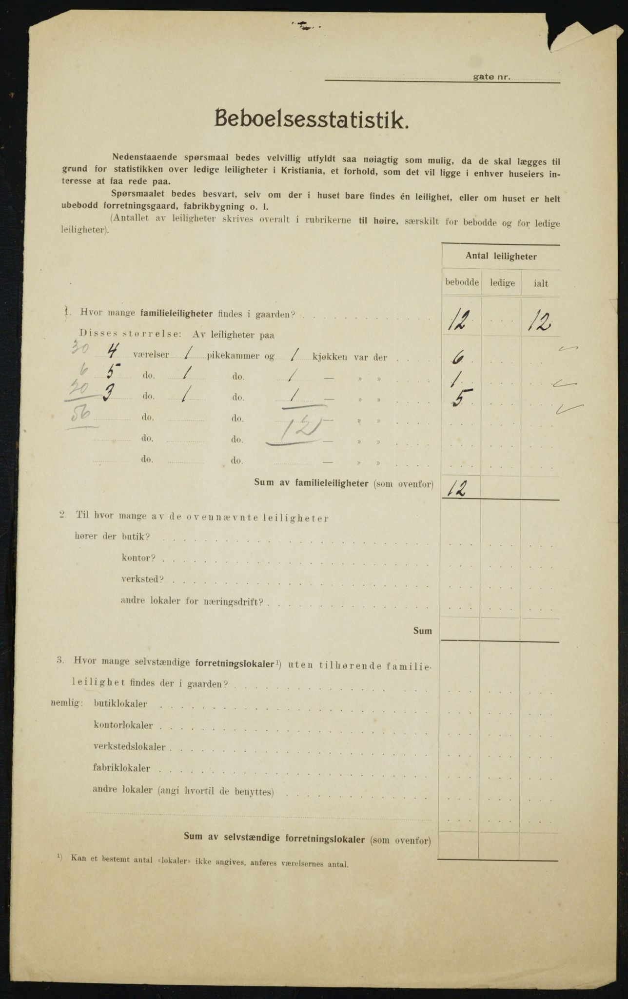 OBA, Municipal Census 1910 for Kristiania, 1910, p. 11228
