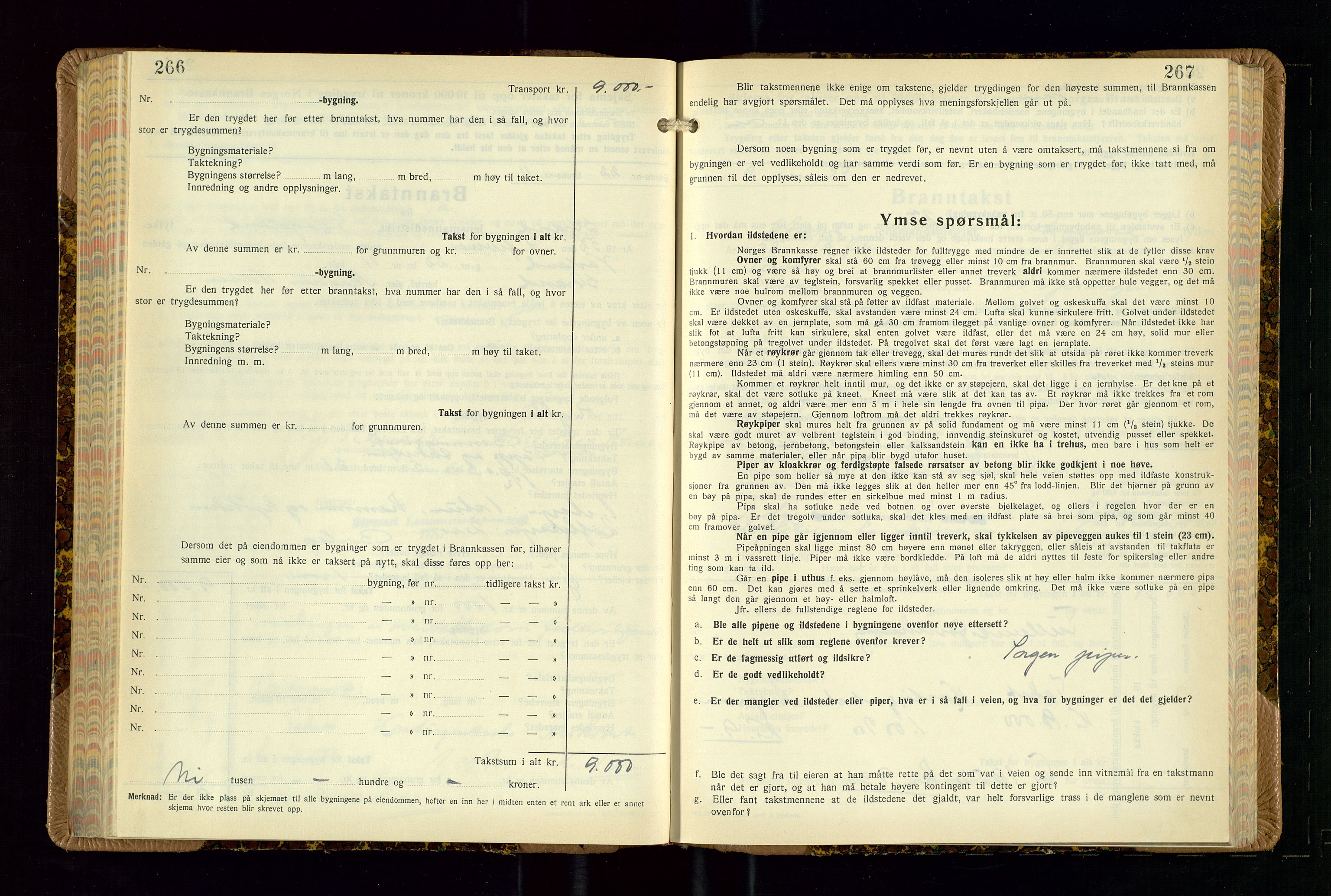 Strand og Forsand lensmannskontor, AV/SAST-A-100451/Gob/L0002: Branntakstprotokoll, 1942-1953, p. 266-267