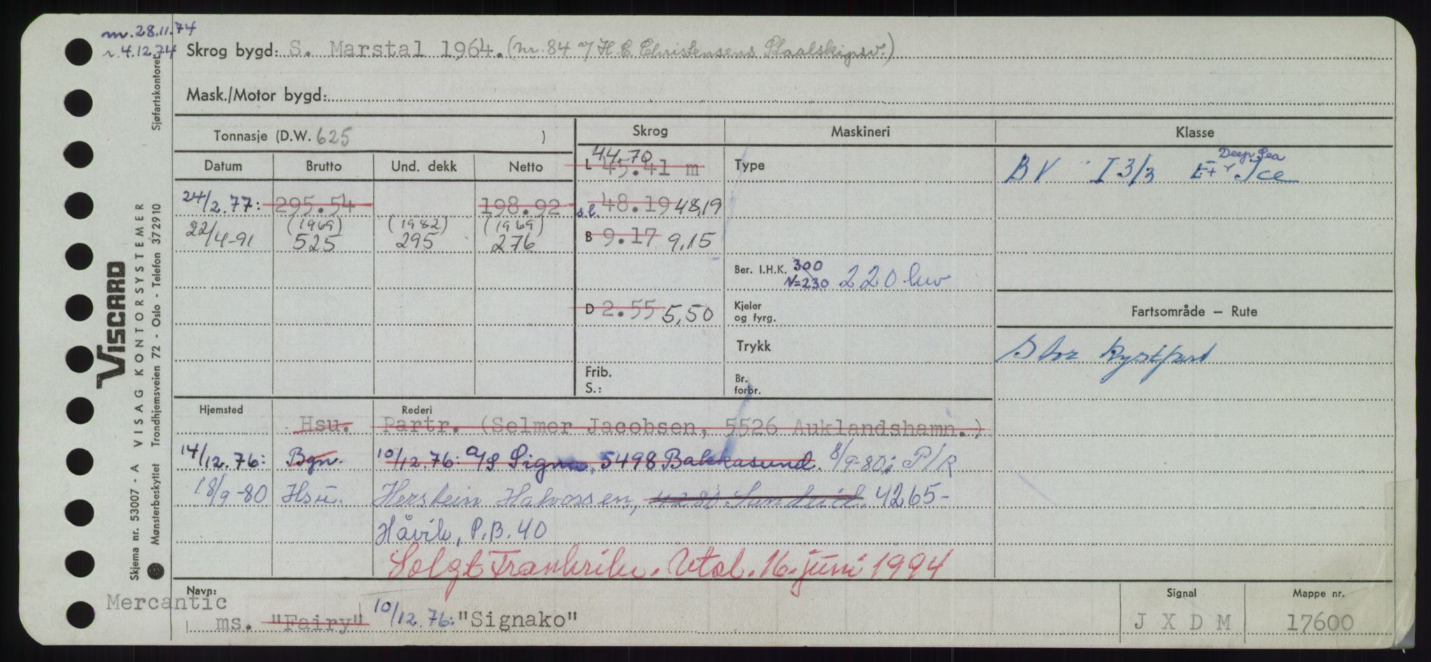 Sjøfartsdirektoratet med forløpere, Skipsmålingen, RA/S-1627/H/Hd/L0033: Fartøy, Sevi-Sjø, p. 71