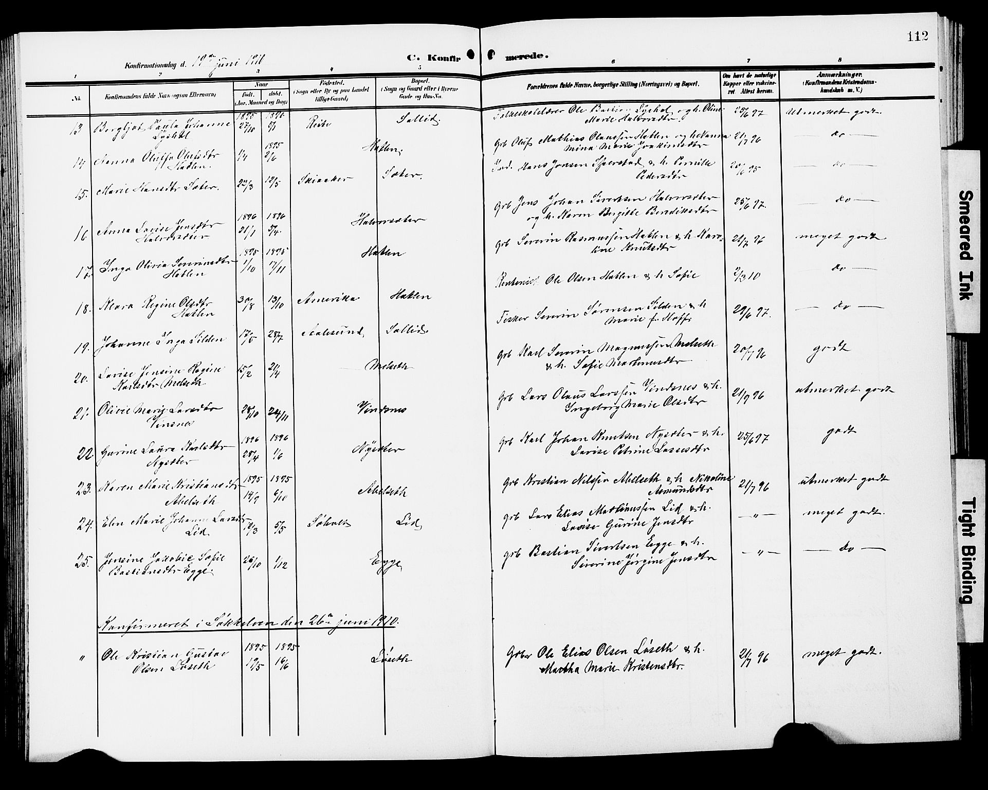 Ministerialprotokoller, klokkerbøker og fødselsregistre - Møre og Romsdal, AV/SAT-A-1454/522/L0328: Parish register (copy) no. 522C07, 1909-1925, p. 112