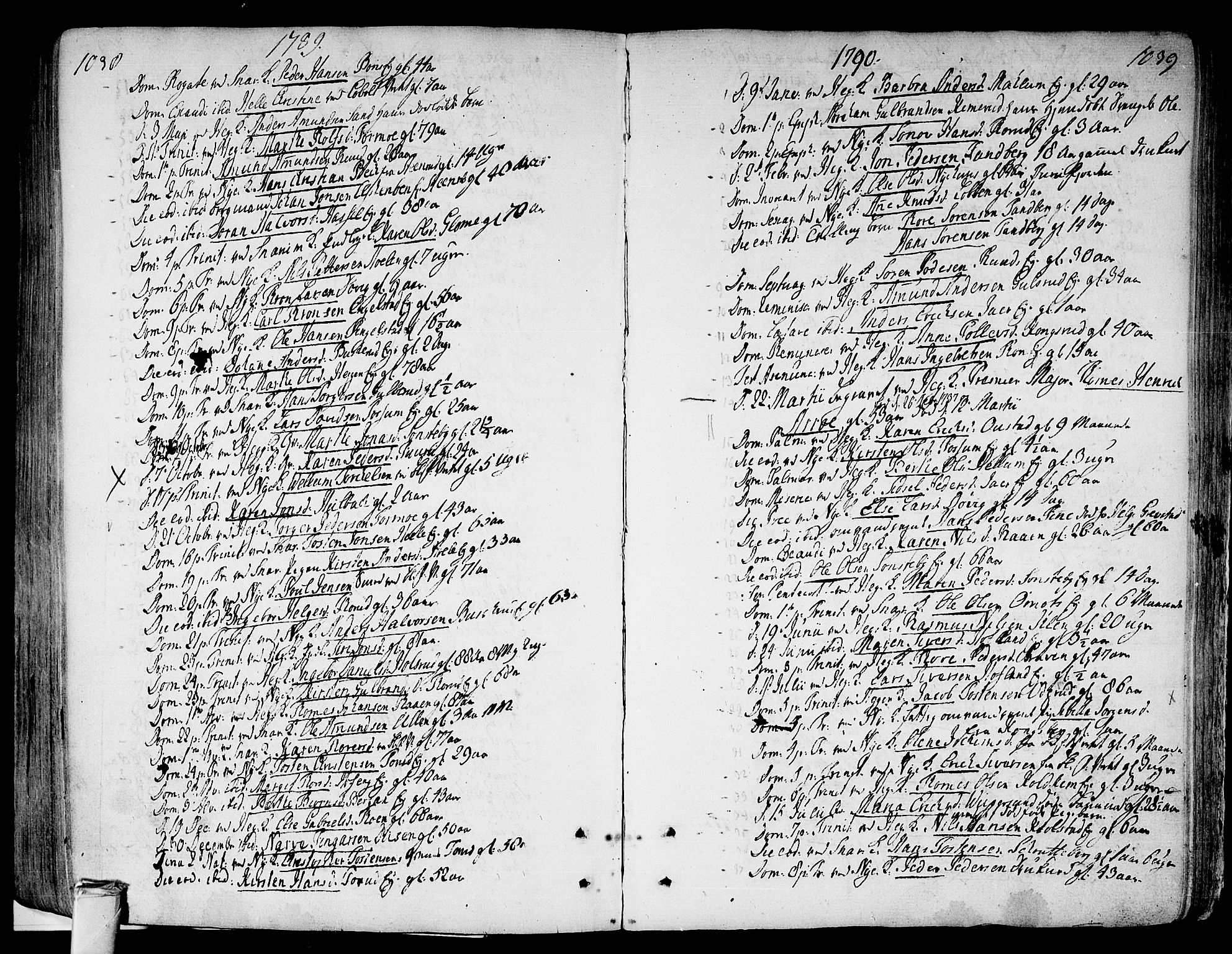 Modum kirkebøker, AV/SAKO-A-234/F/Fa/L0003: Parish register (official) no. 3, 1783-1819, p. 1038-1039