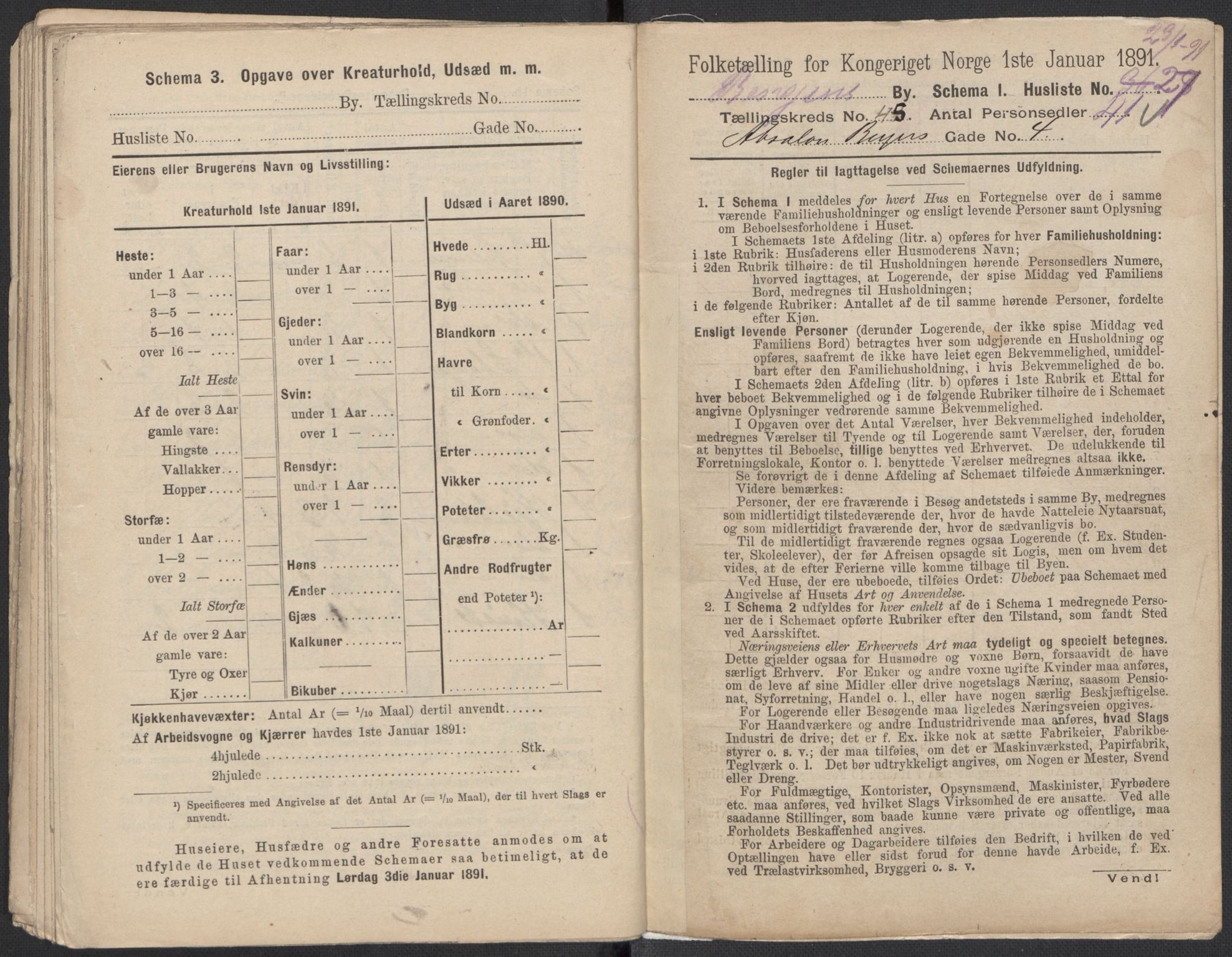 RA, 1891 Census for 1301 Bergen, 1891, p. 7490