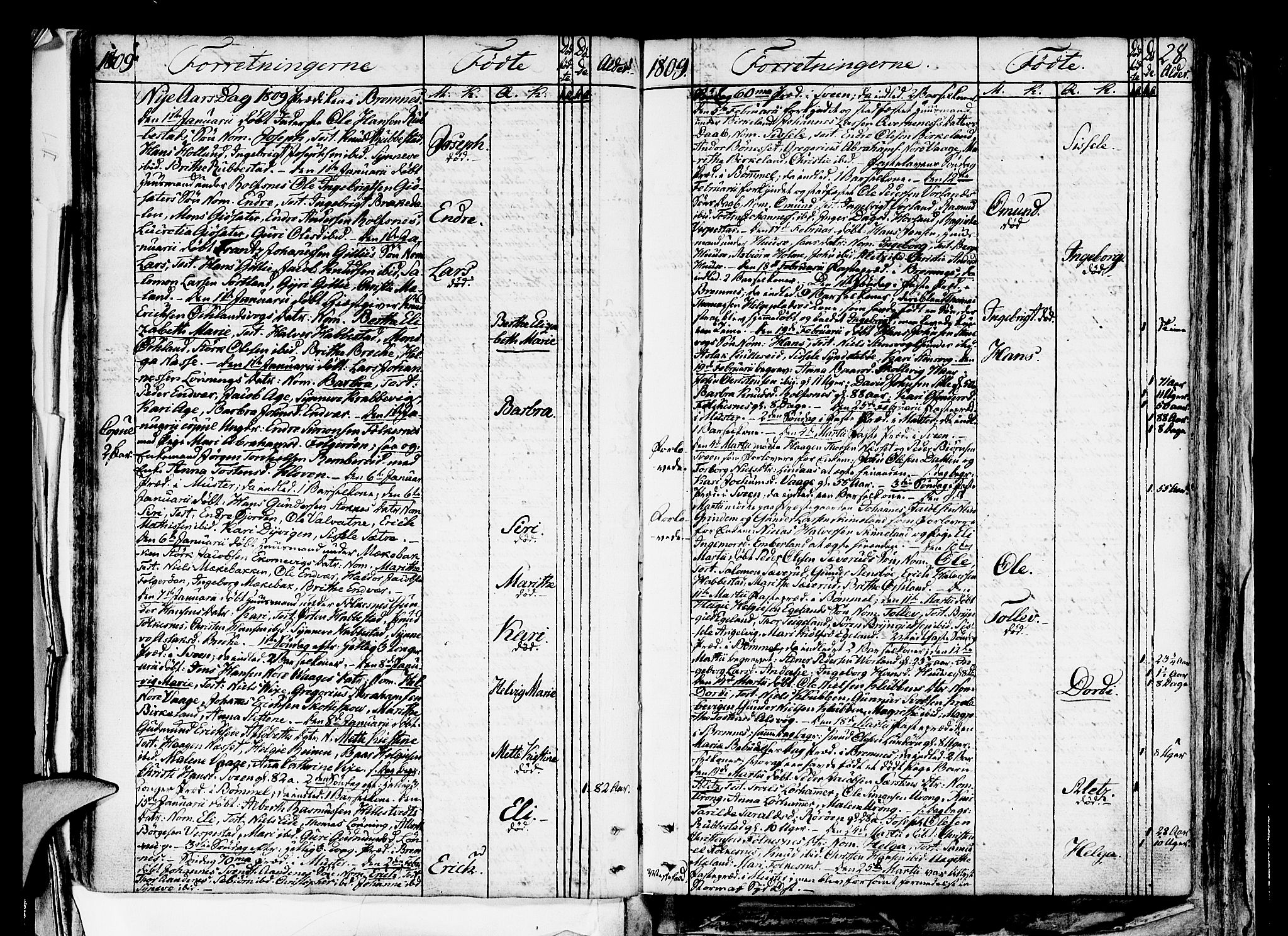 Finnås sokneprestembete, AV/SAB-A-99925/H/Ha/Haa/Haaa/L0004: Parish register (official) no. A 4, 1804-1830, p. 28