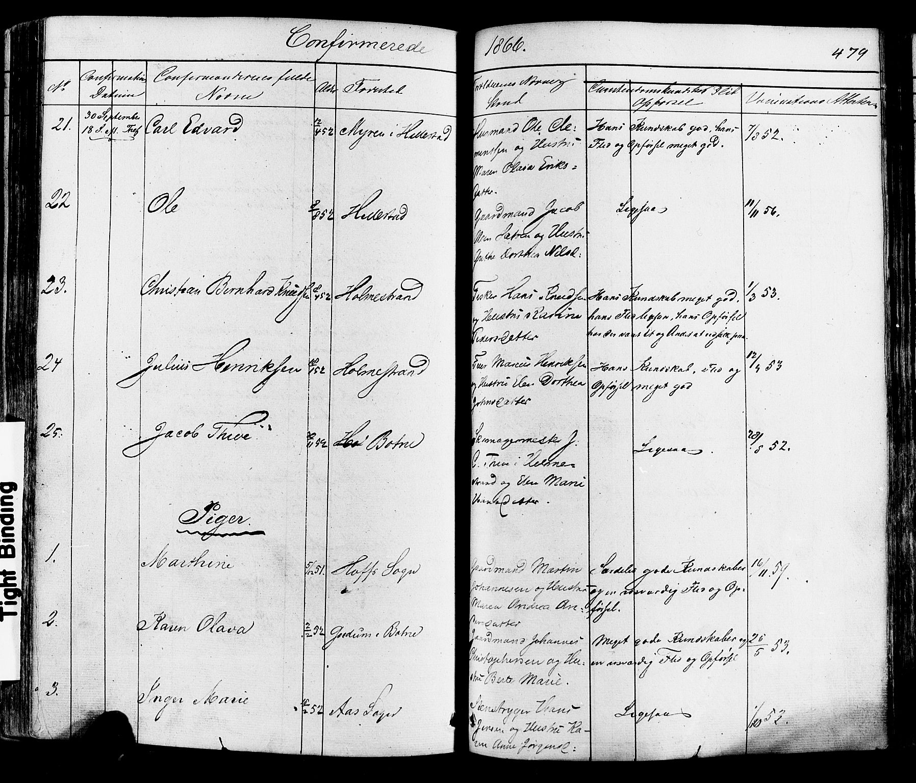 Botne kirkebøker, AV/SAKO-A-340/F/Fa/L0006: Parish register (official) no. I 6, 1836-1877, p. 479