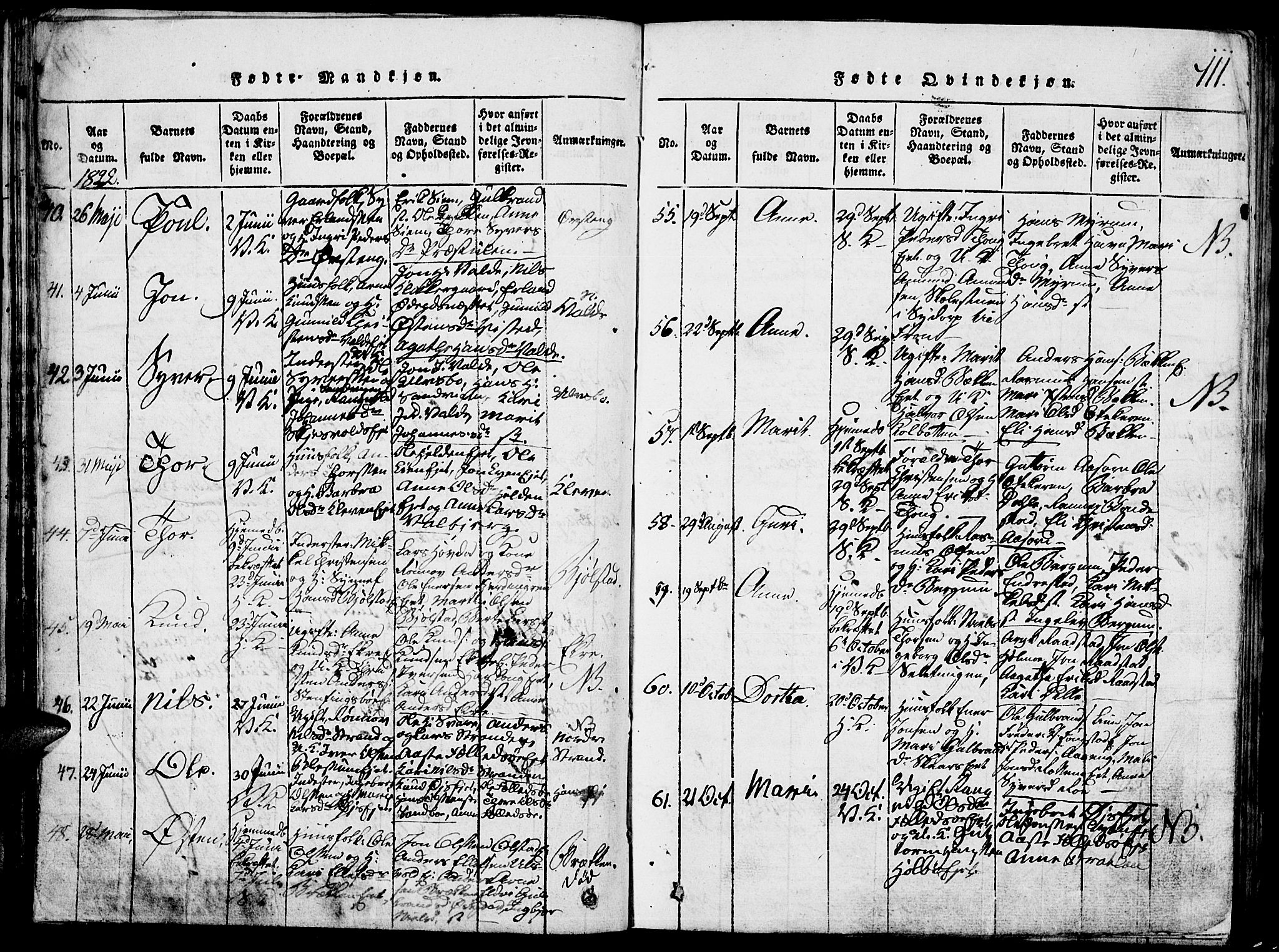 Vågå prestekontor, SAH/PREST-076/H/Ha/Hab/L0001: Parish register (copy) no. 1, 1815-1827, p. 110-111