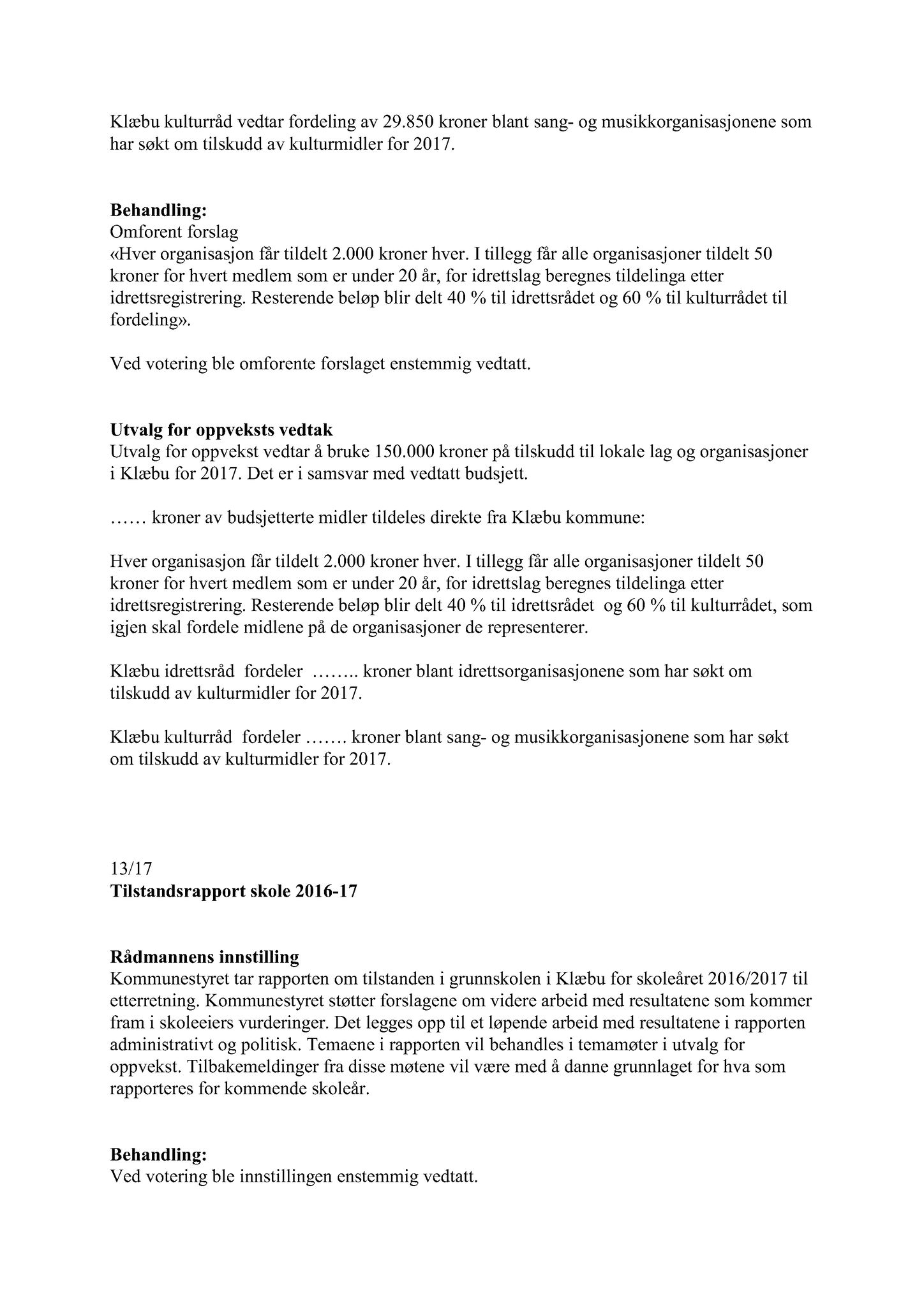 Klæbu Kommune, TRKO/KK/04-UO/L008: Utvalg for oppvekst - Møtedokumenter, 2017, p. 286