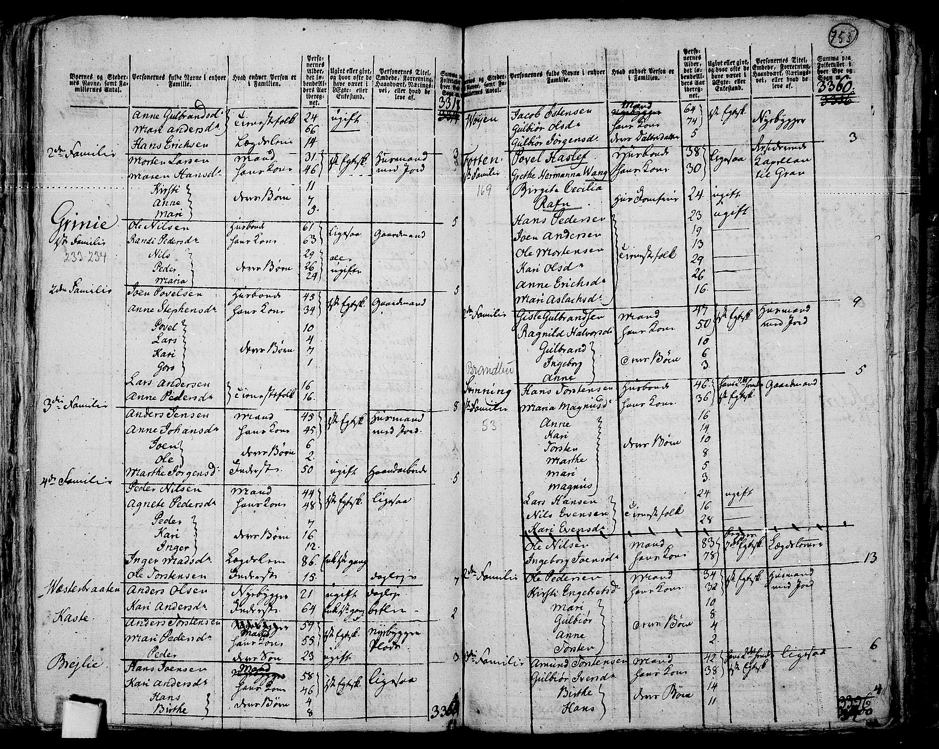 RA, 1801 census for 0534P Gran, 1801, p. 752b-753a