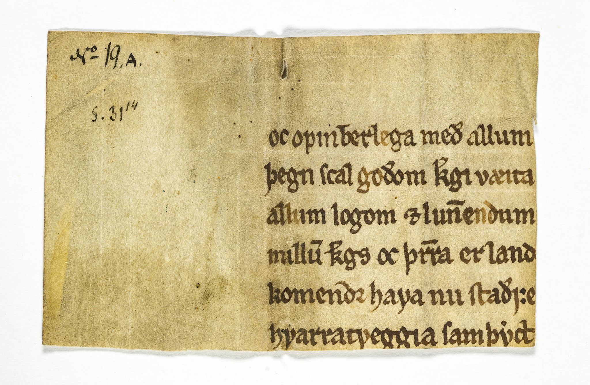 Riksarkivets diplomsamling, AV/RA-EA-5965/F26/L0003: Norrøne membranfragmenter bestand 11-30, 1100-1536, p. 74