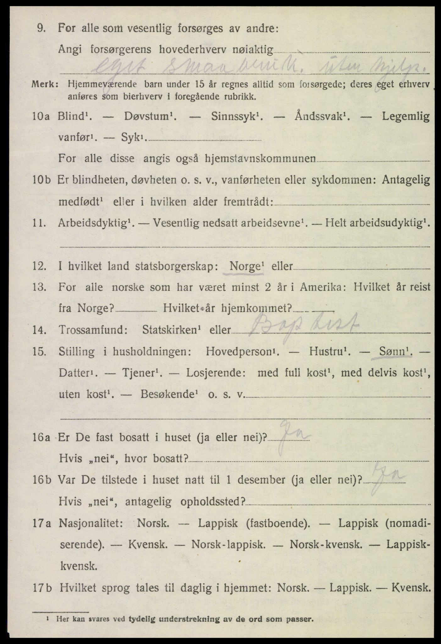 SAT, 1920 census for Verdal, 1920, p. 2380