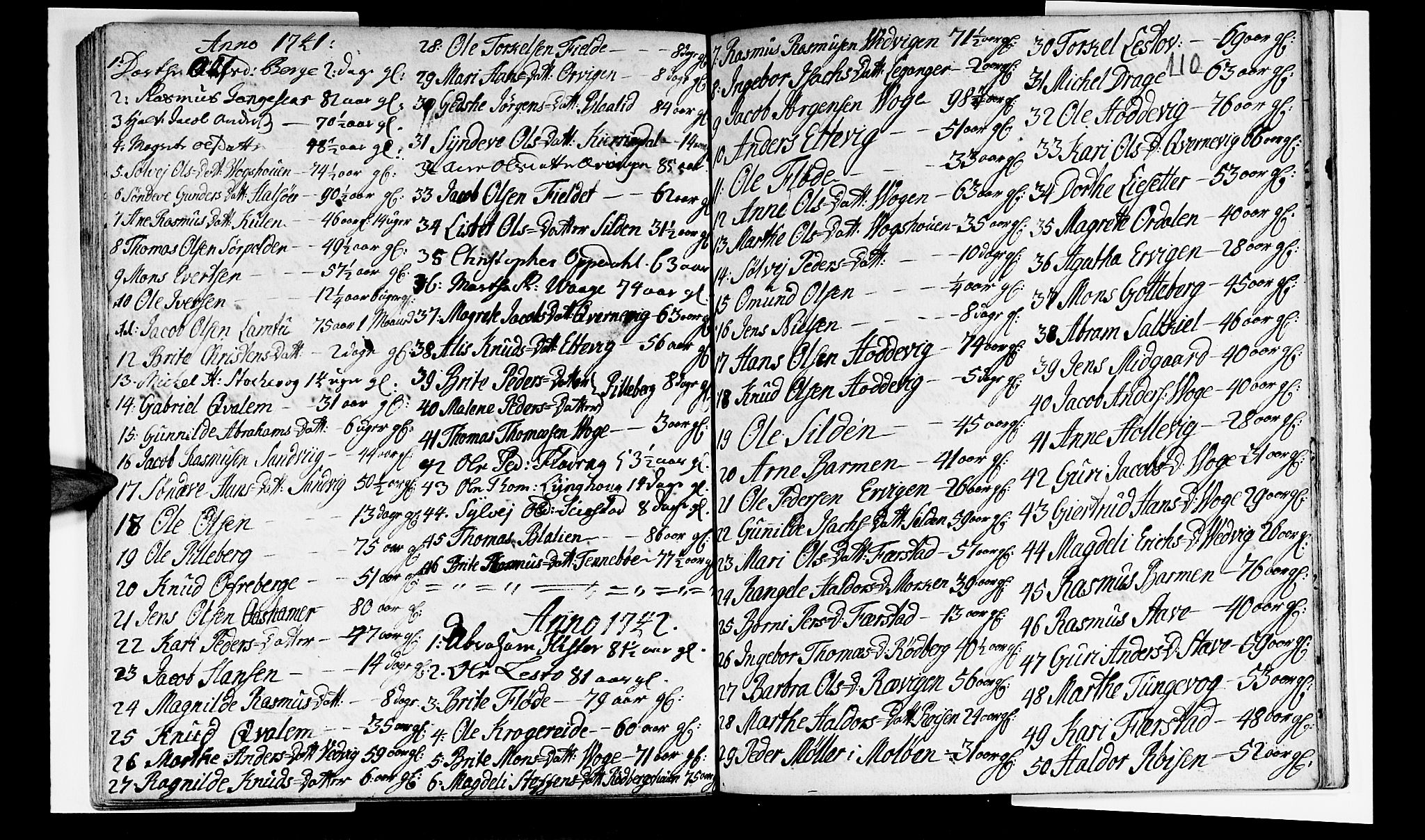 Selje sokneprestembete, SAB/A-99938/H/Ha/Haa/Haaa: Parish register (official) no. A 3, 1731-1743, p. 110