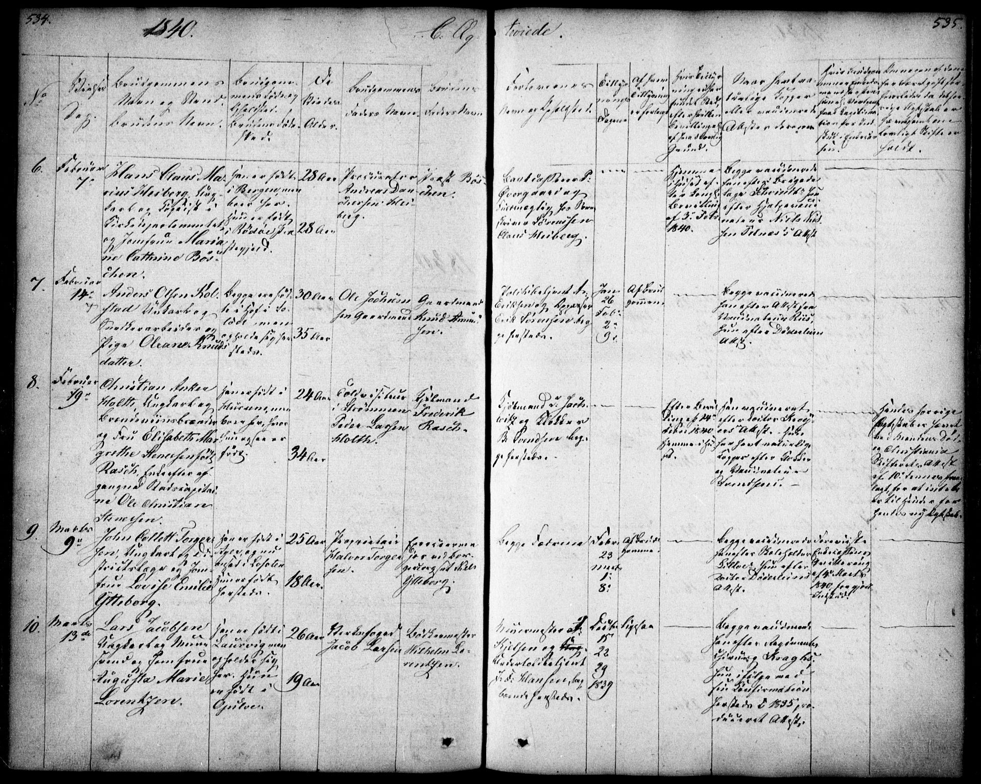 Oslo domkirke Kirkebøker, SAO/A-10752/F/Fa/L0019: Parish register (official) no. 19, 1828-1847, p. 534-535