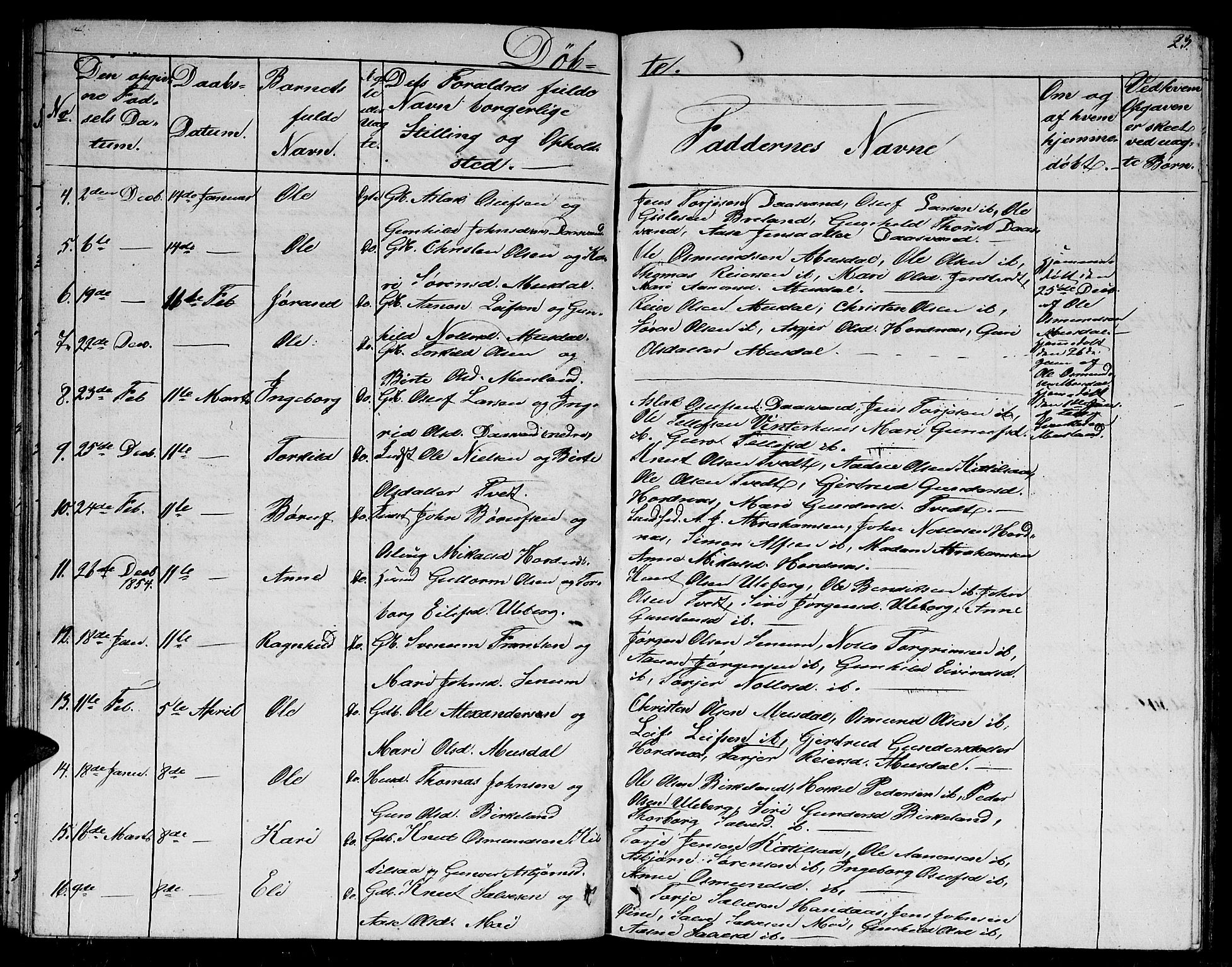 Evje sokneprestkontor, AV/SAK-1111-0008/F/Fb/Fbb/L0001: Parish register (copy) no. B 1, 1849-1878, p. 23