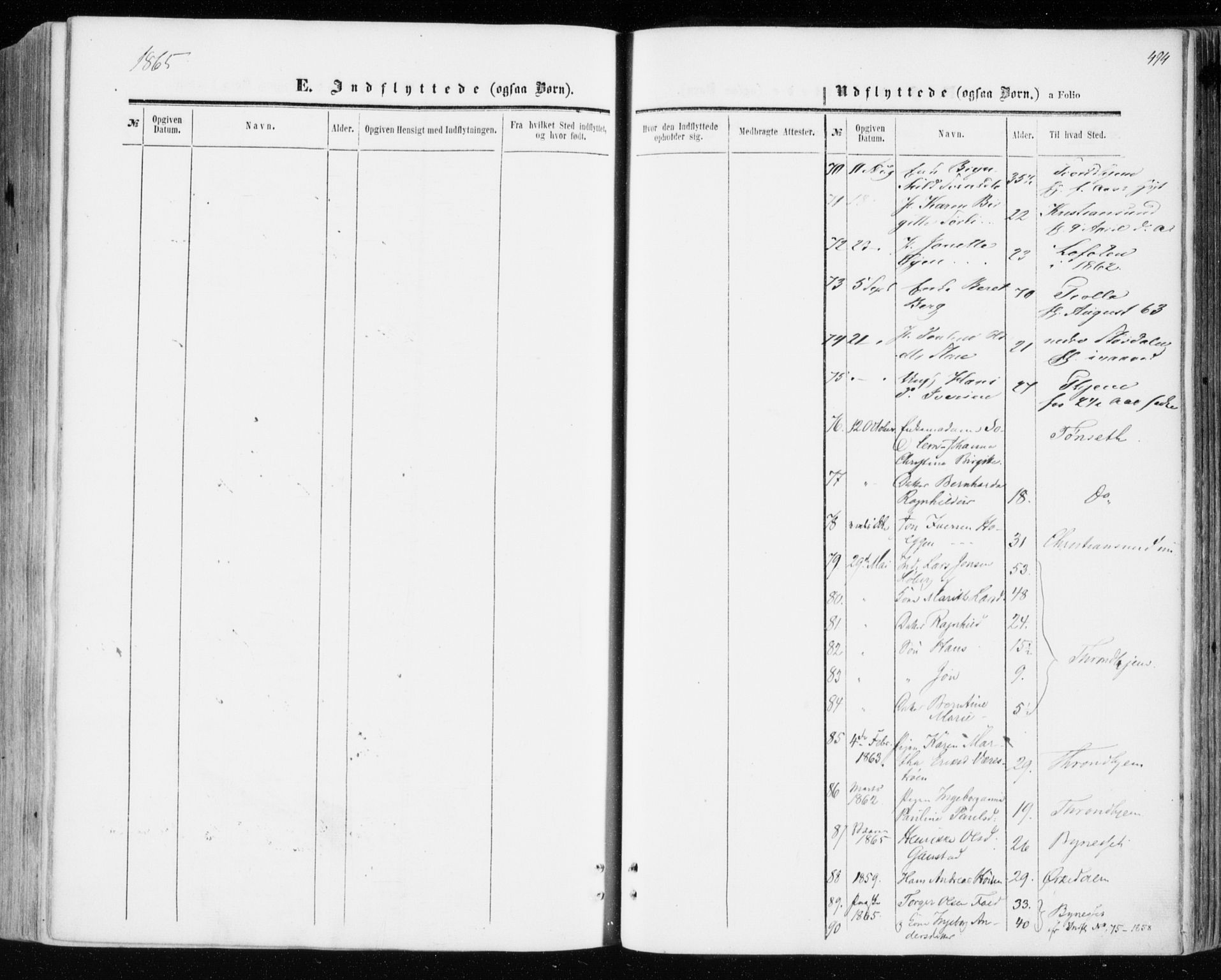 Ministerialprotokoller, klokkerbøker og fødselsregistre - Sør-Trøndelag, AV/SAT-A-1456/606/L0292: Parish register (official) no. 606A07, 1856-1865, p. 494