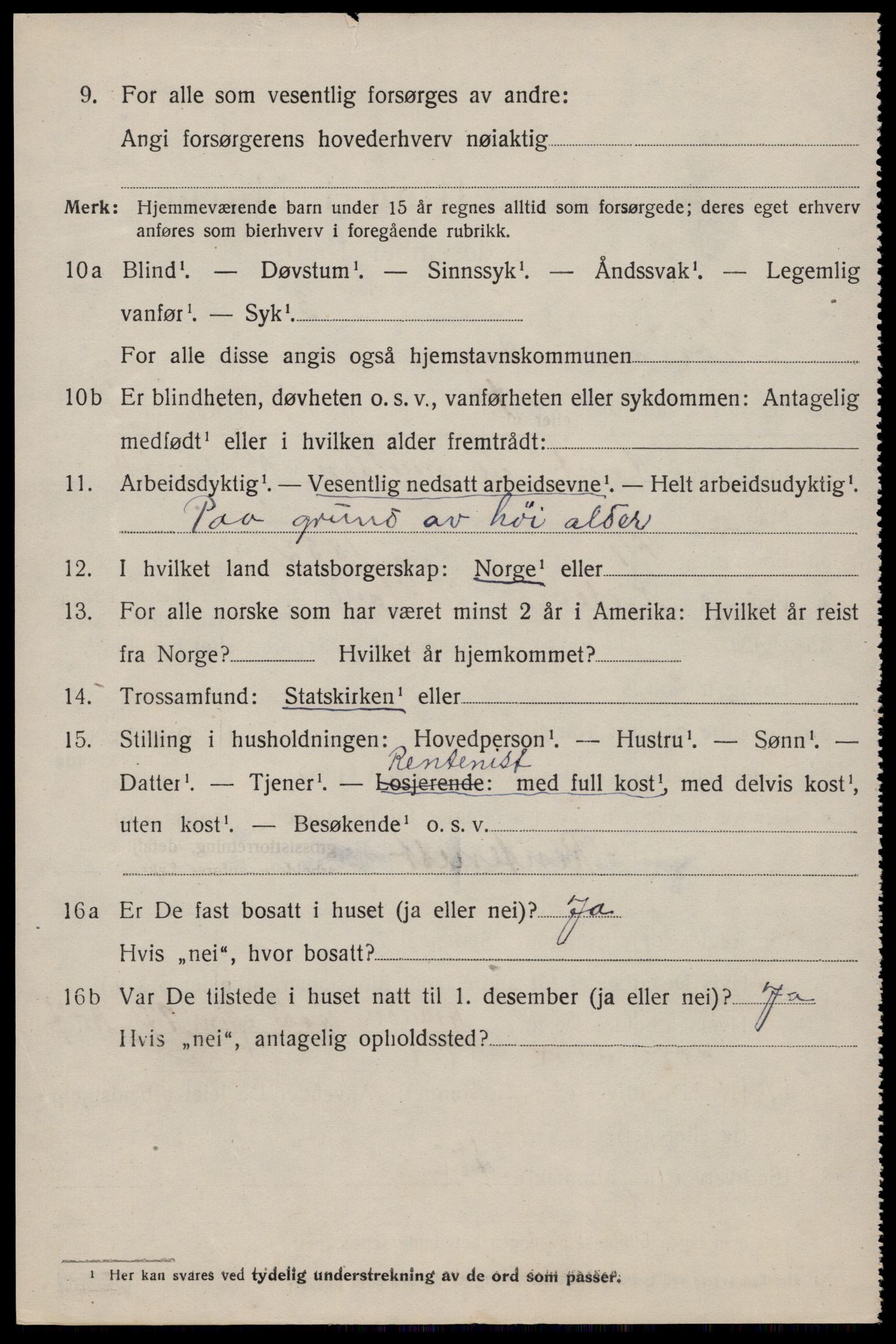 SAST, 1920 census for Høyland, 1920, p. 3019