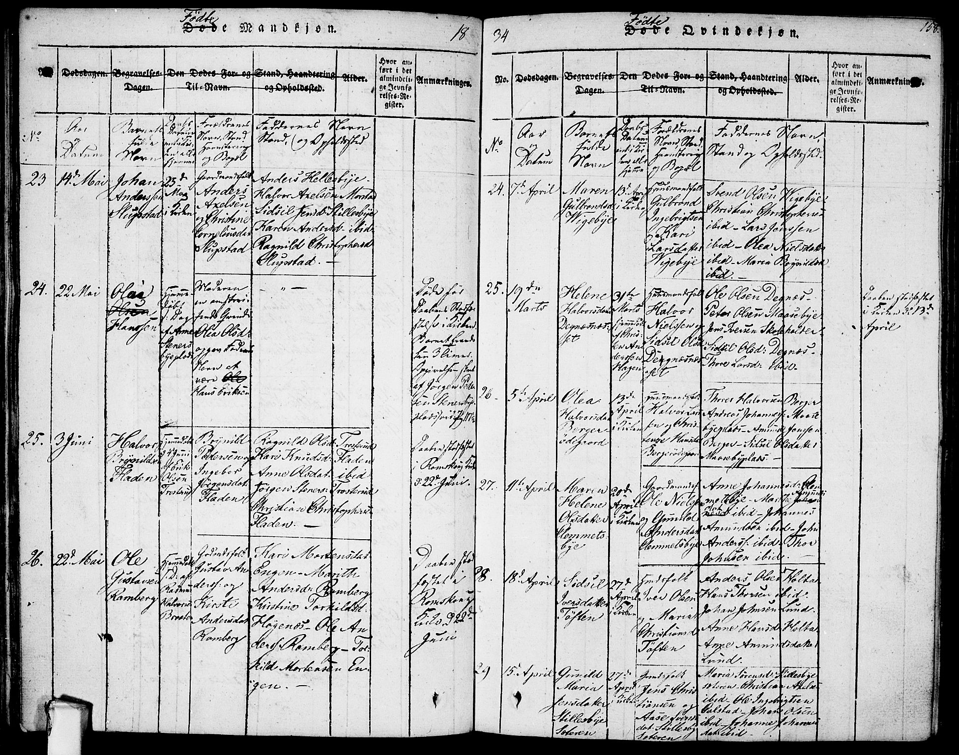 Rødenes prestekontor Kirkebøker, AV/SAO-A-2005/F/Fa/L0004: Parish register (official) no. I 4, 1814-1838, p. 158