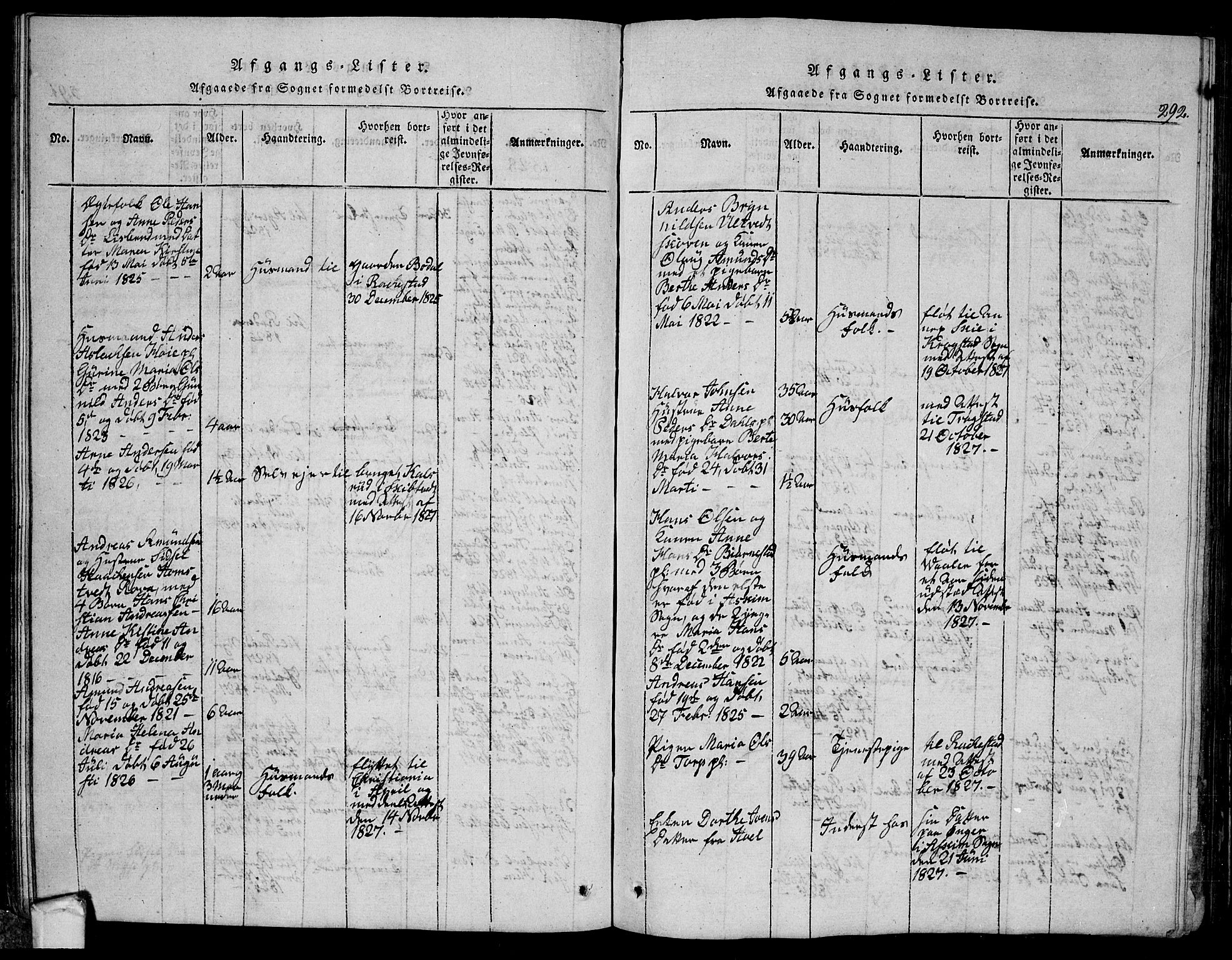 Eidsberg prestekontor Kirkebøker, AV/SAO-A-10905/G/Ga/L0001: Parish register (copy) no. I 1, 1814-1831, p. 292