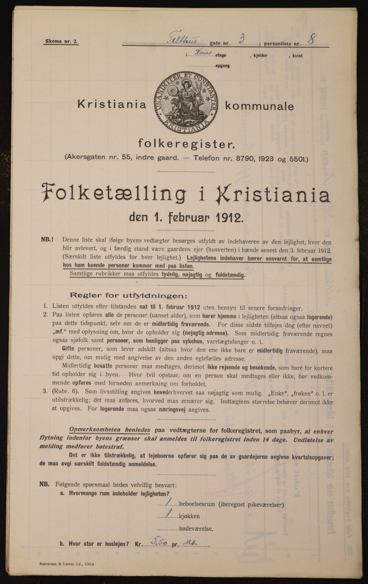 OBA, Municipal Census 1912 for Kristiania, 1912, p. 107593