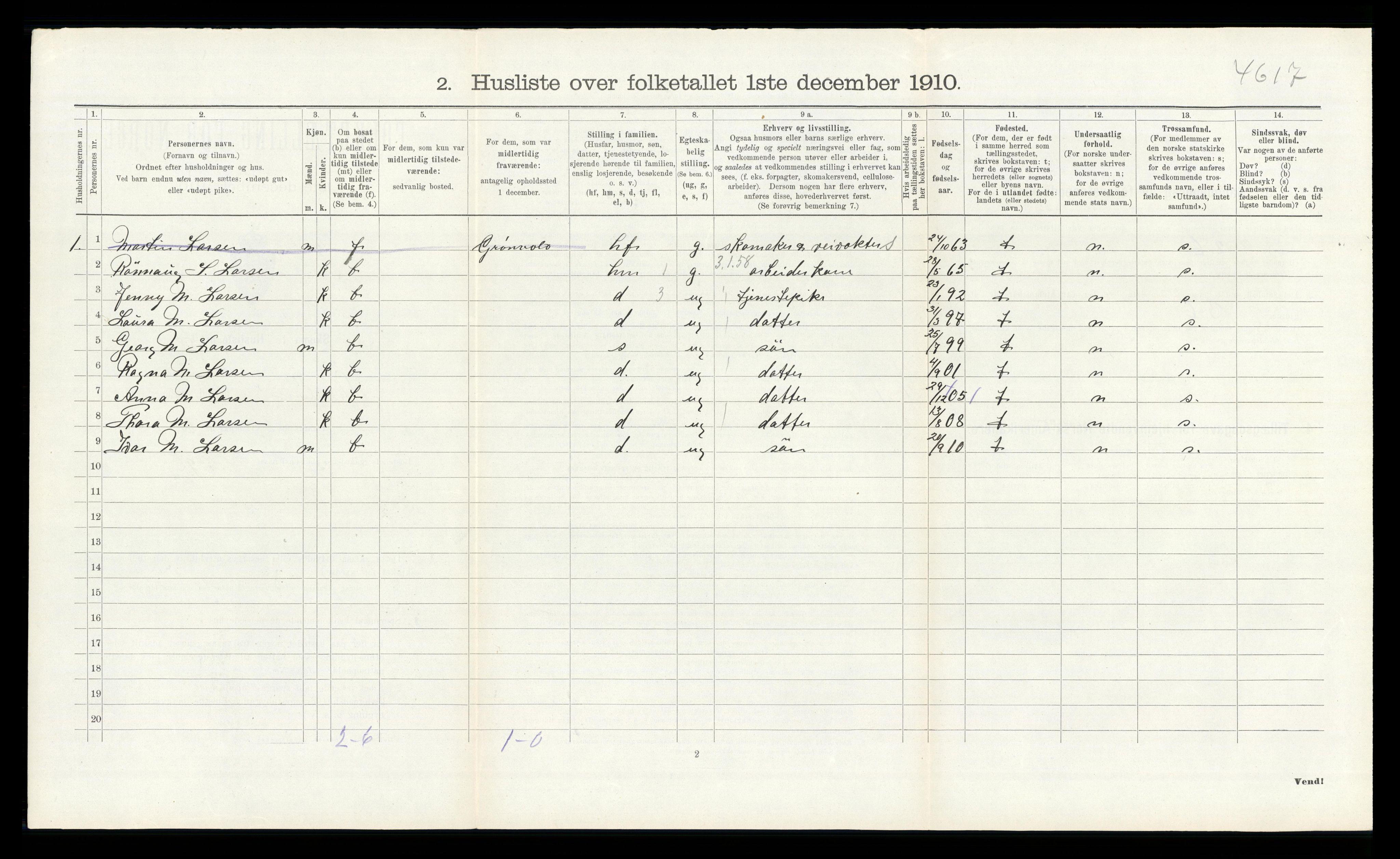 RA, 1910 census for Ådal, 1910, p. 270