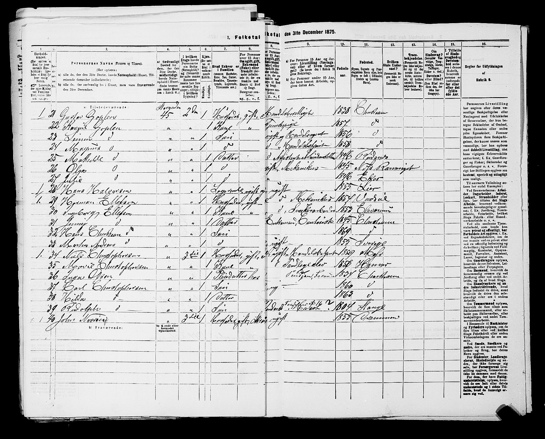 RA, 1875 census for 0301 Kristiania, 1875, p. 1602