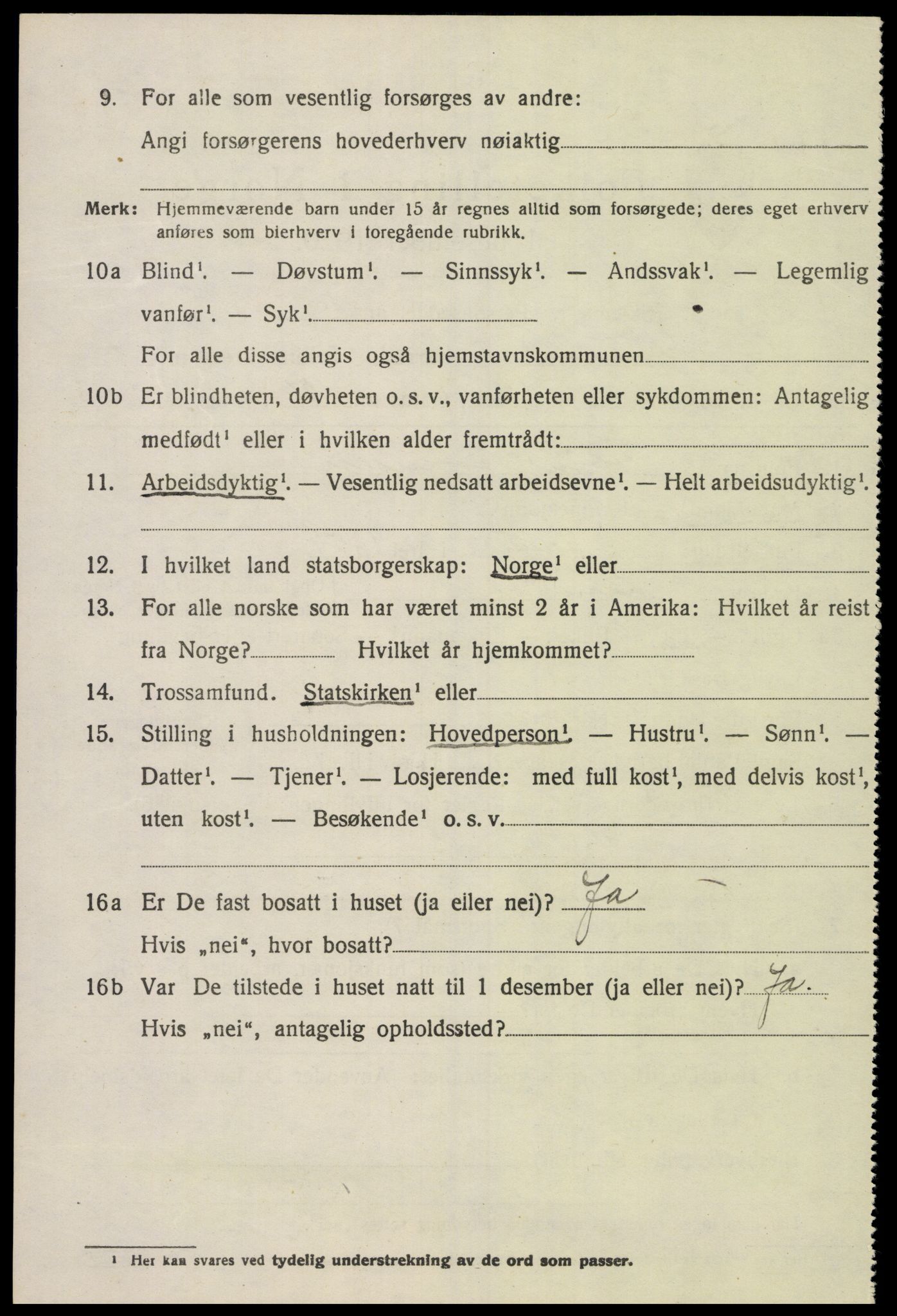 SAK, 1920 census for Lyngdal, 1920, p. 3968