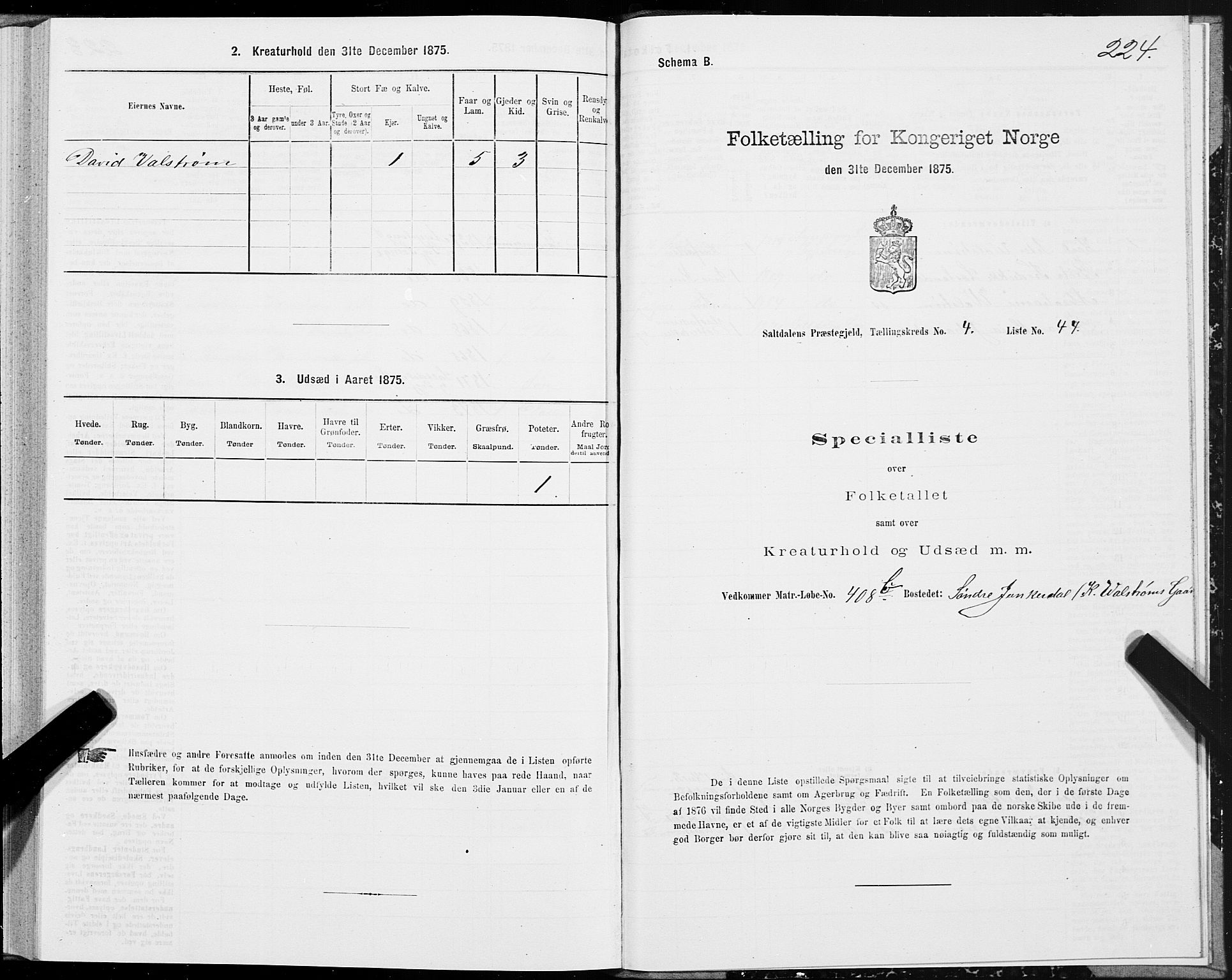 SAT, 1875 census for 1840P Saltdal, 1875, p. 2224