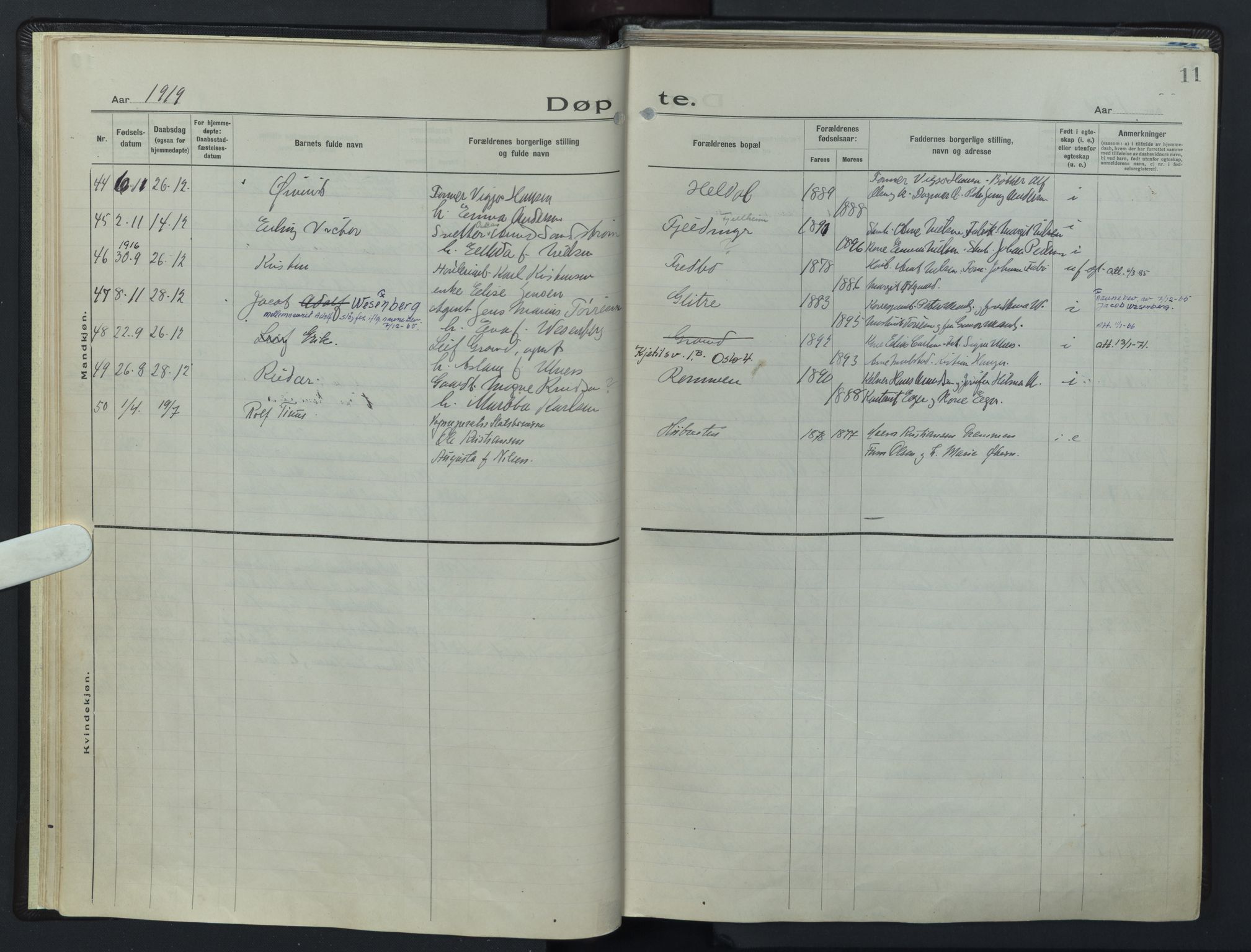 Østre Aker prestekontor Kirkebøker, SAO/A-10840/F/Fb/L0002: Parish register (official) no. II 2, 1918-1930, p. 11