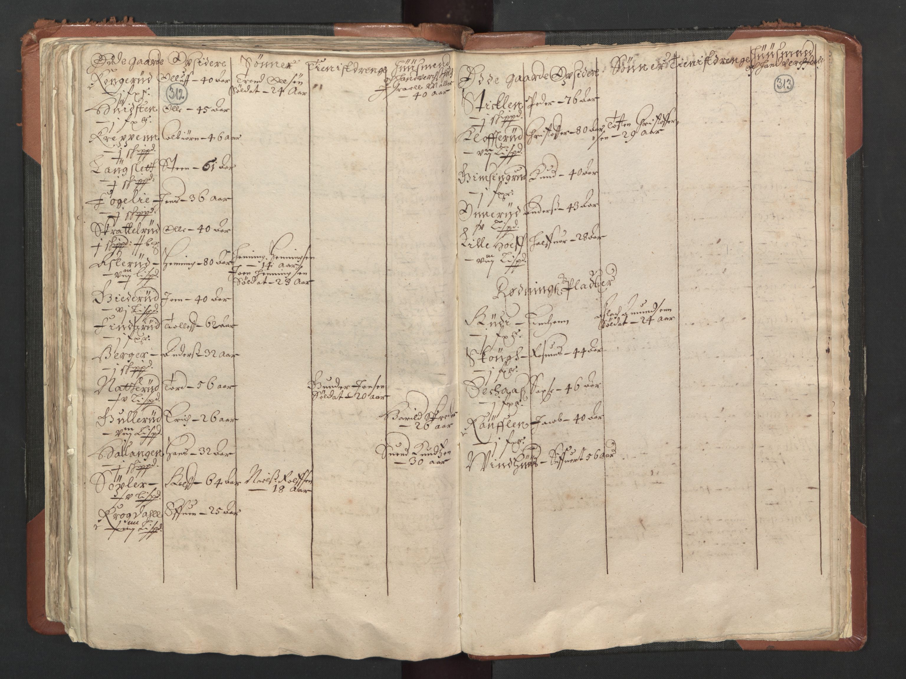 RA, Bailiff's Census 1664-1666, no. 1: Modern Østfold county, 1664, p. 312-313