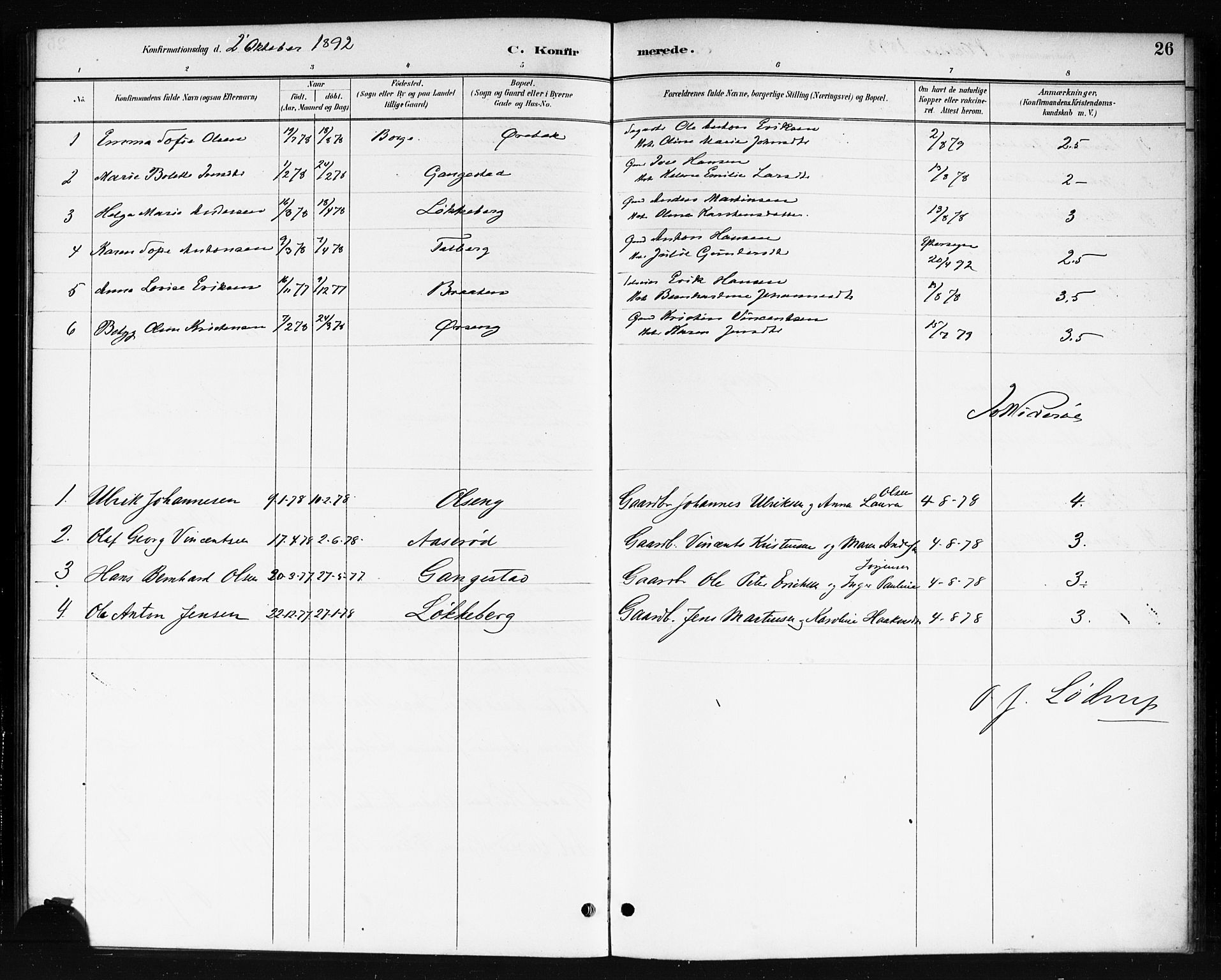 Skjeberg prestekontor Kirkebøker, SAO/A-10923/F/Fb/L0001: Parish register (official) no. II 1, 1886-1894, p. 26