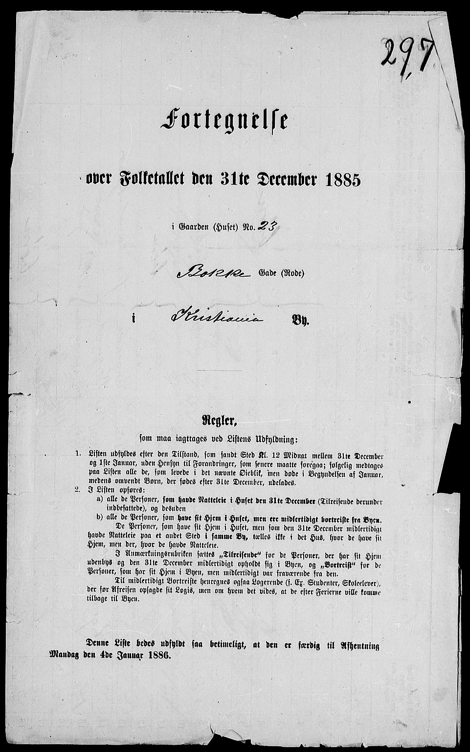 RA, 1885 census for 0301 Kristiania, 1885, p. 4598