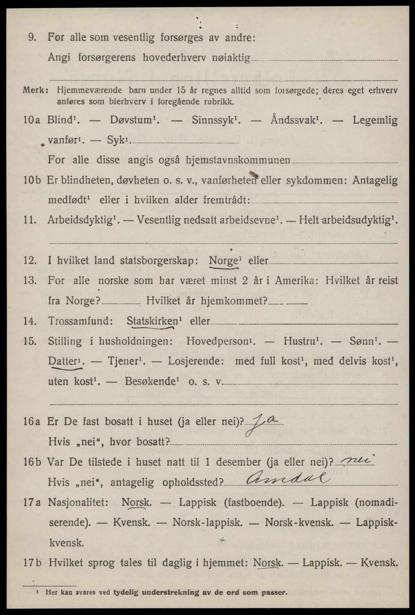 SAT, 1920 census for Selbu, 1920, p. 1685