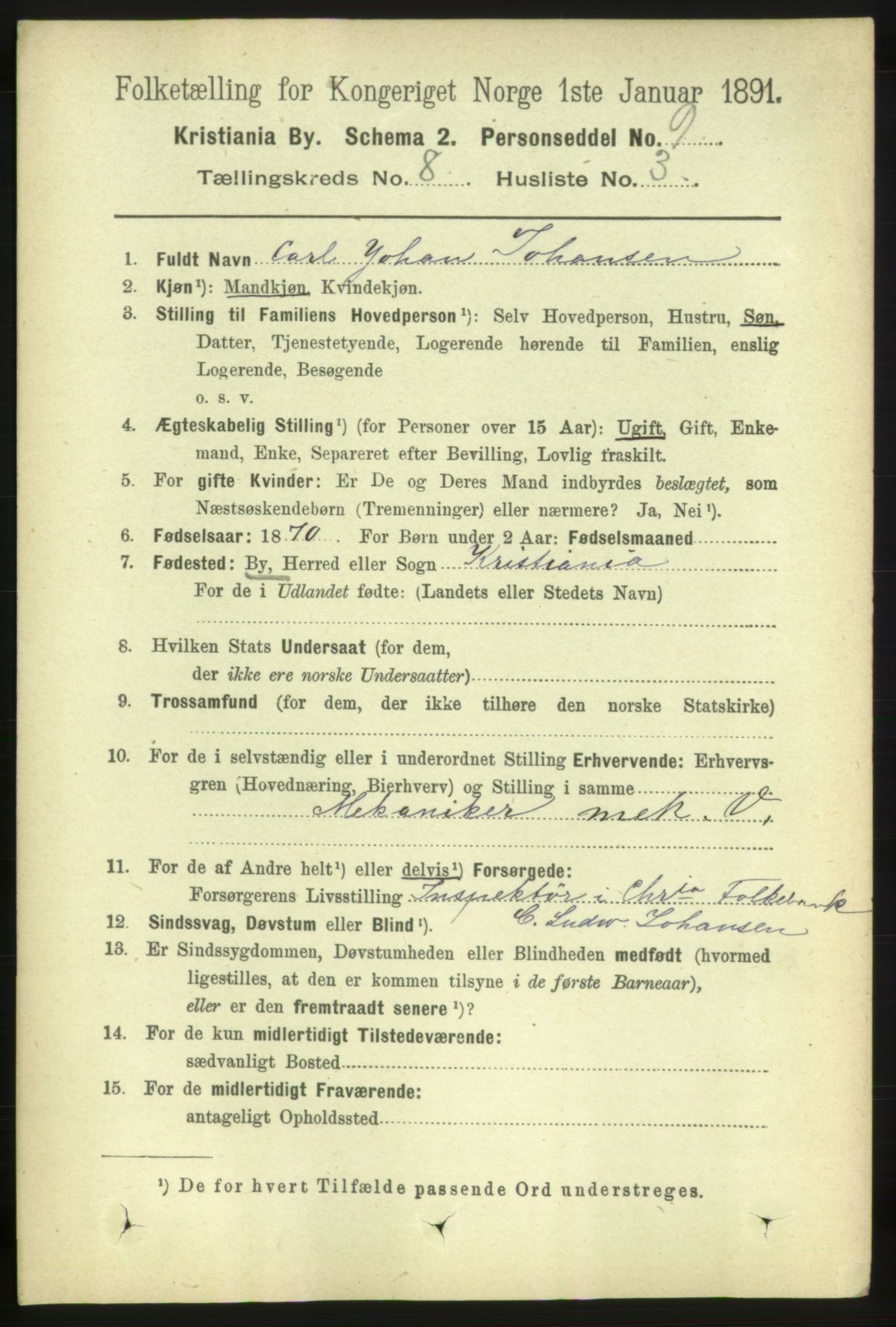 RA, 1891 census for 0301 Kristiania, 1891, p. 3379