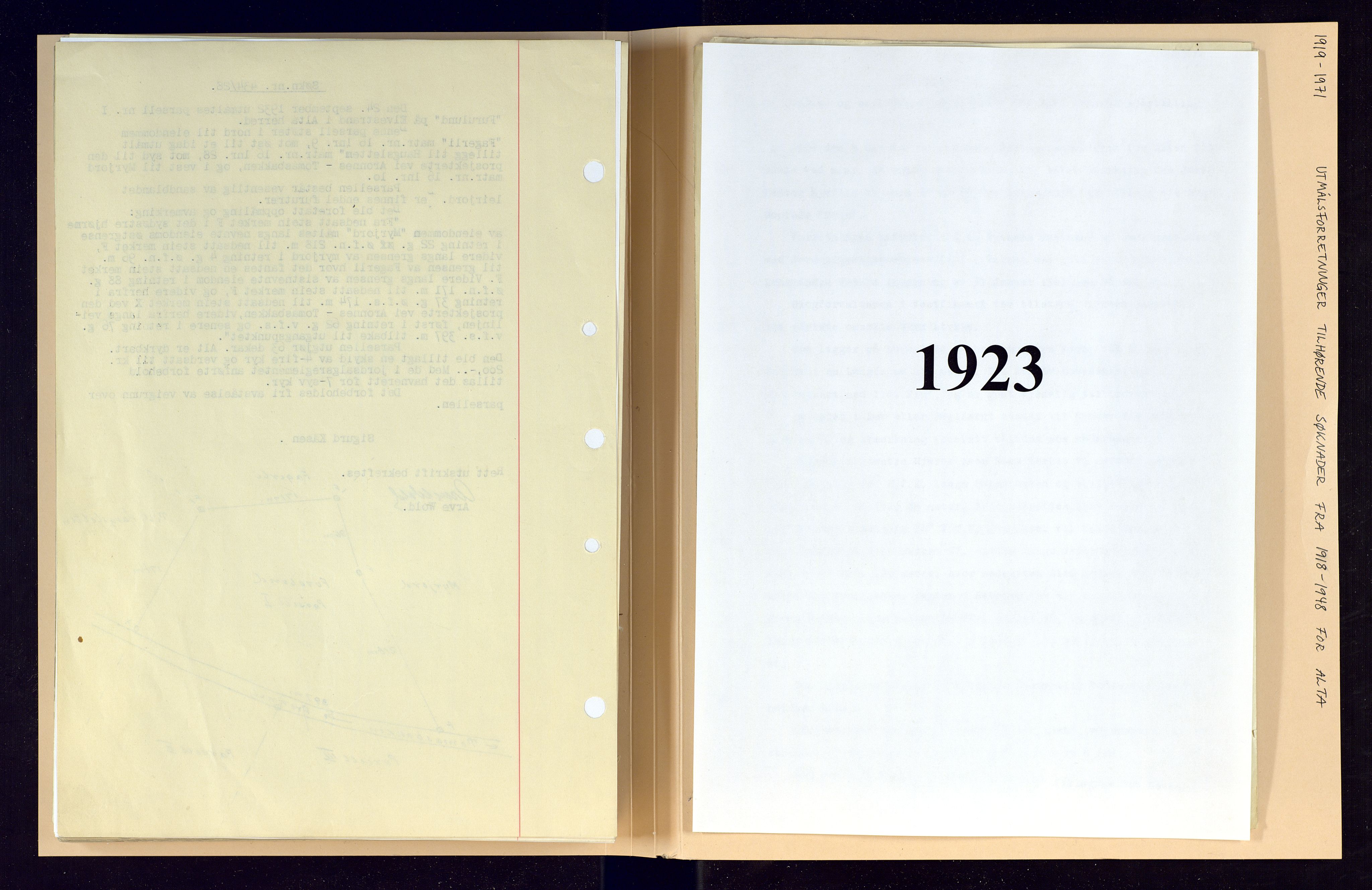 Finnmark jordsalgskommisjon/jordsalgskontor og Statskog SF Finnmark jordsalgskontor, AV/SATØ-S-1443/O/Oa/L0003: Utmålsforretninger i Alta, 1919-1981, p. 154