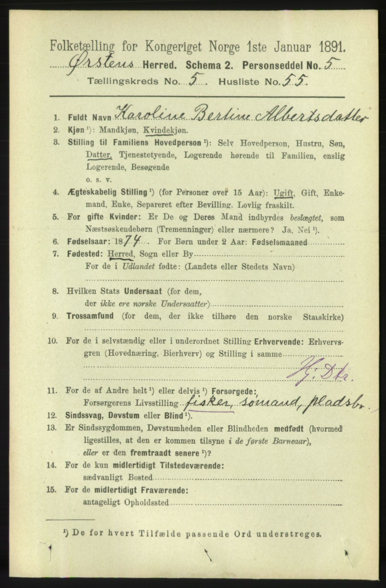 RA, 1891 census for 1520 Ørsta, 1891, p. 2596