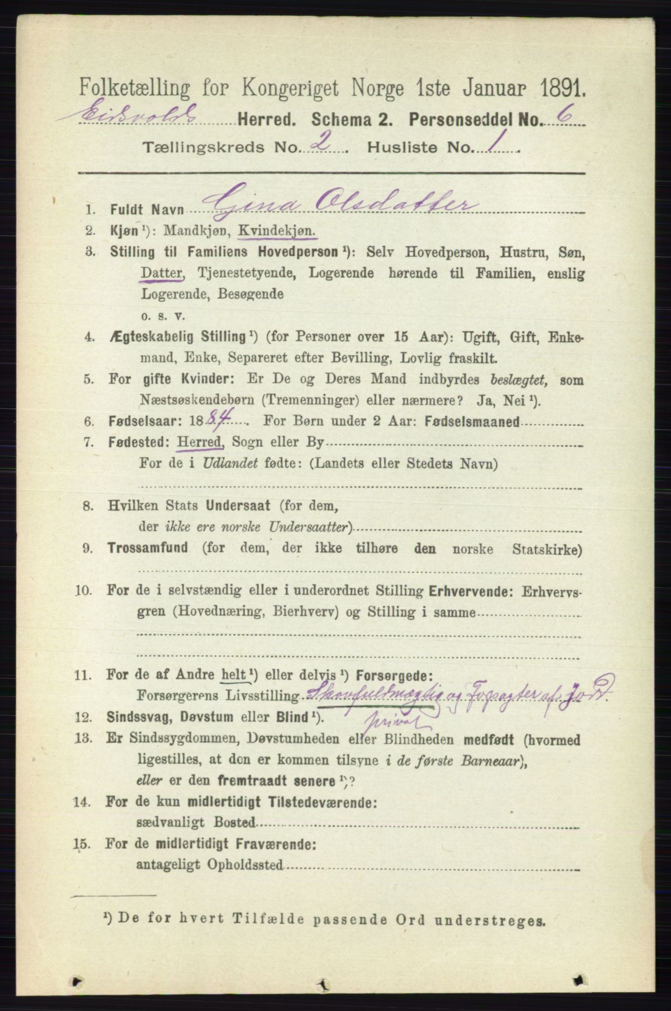 RA, 1891 census for 0237 Eidsvoll, 1891, p. 1183