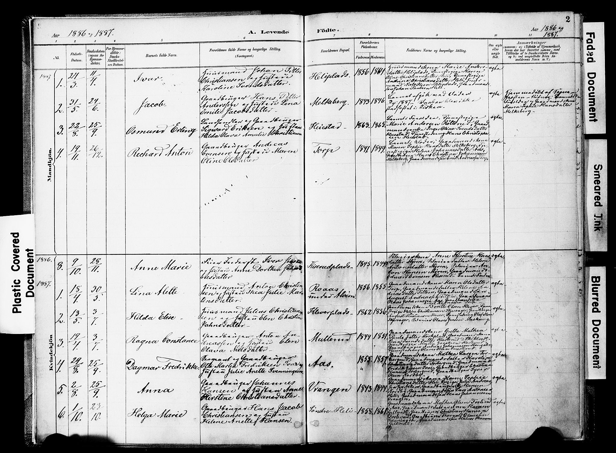 Spydeberg prestekontor Kirkebøker, SAO/A-10924/F/Fc/L0001: Parish register (official) no. III 1, 1886-1907, p. 2