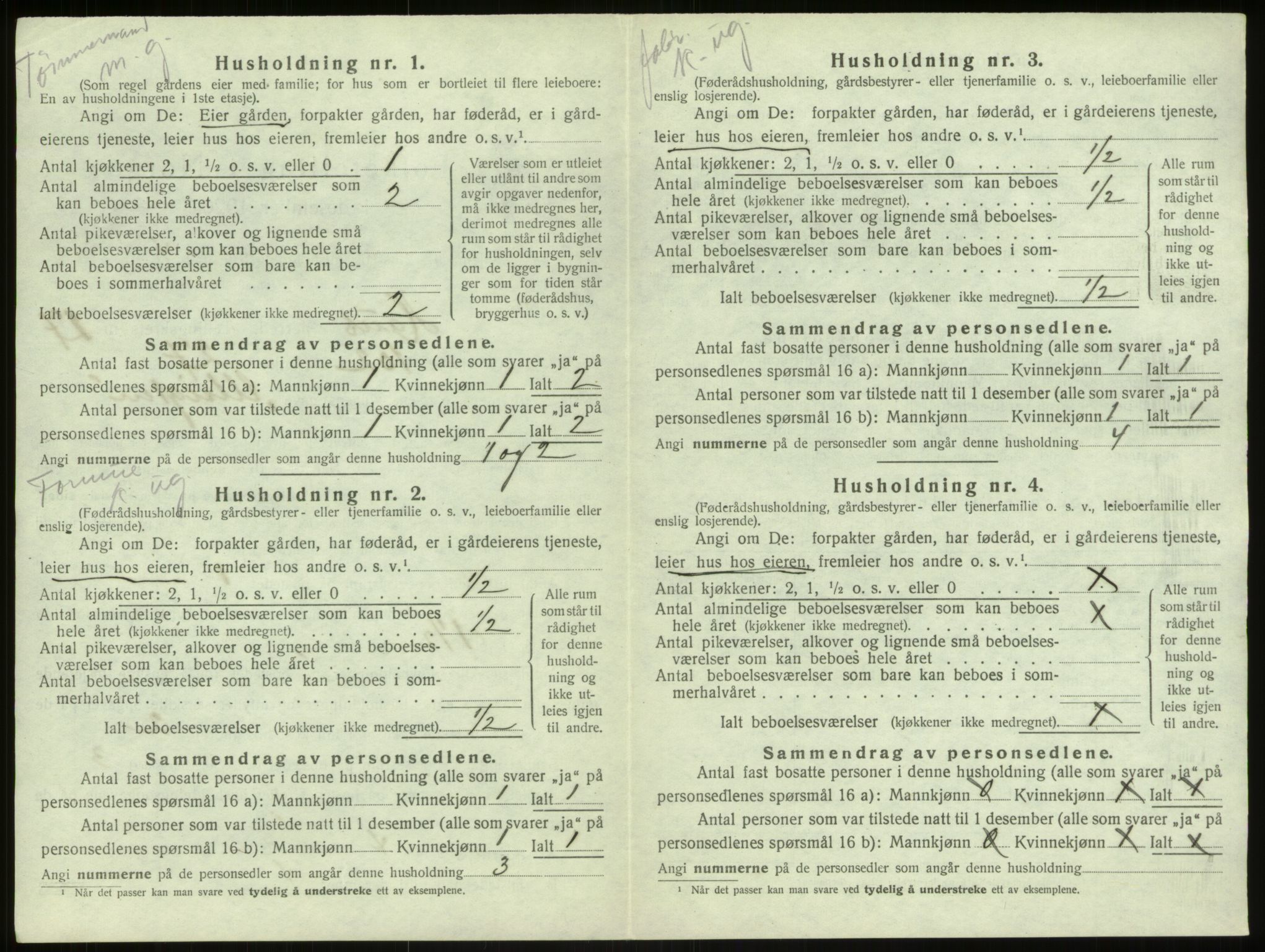 SAB, 1920 census for Haus, 1920, p. 1430