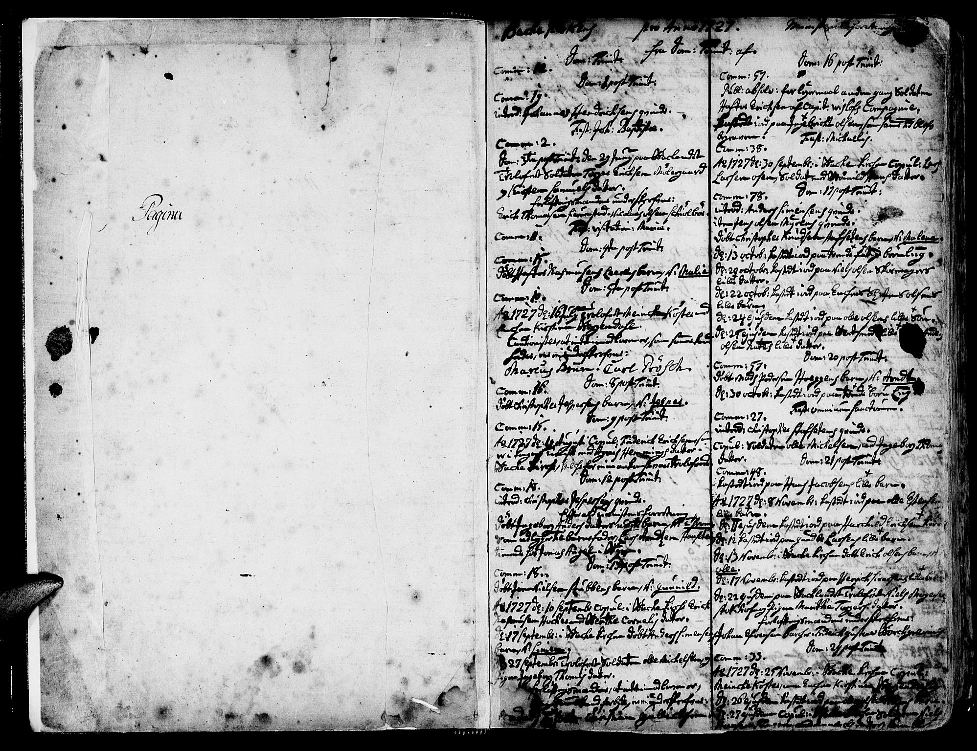 Ministerialprotokoller, klokkerbøker og fødselsregistre - Sør-Trøndelag, SAT/A-1456/606/L0276: Parish register (official) no. 606A01 /2, 1727-1779, p. 0-1