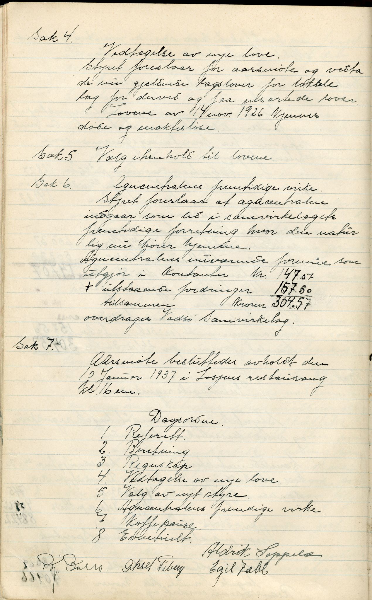 Vadsø Fiskarlag, FMFB/A-1016/A/L0001: Protokoll for styremøtene, 1926-1952, p. 55