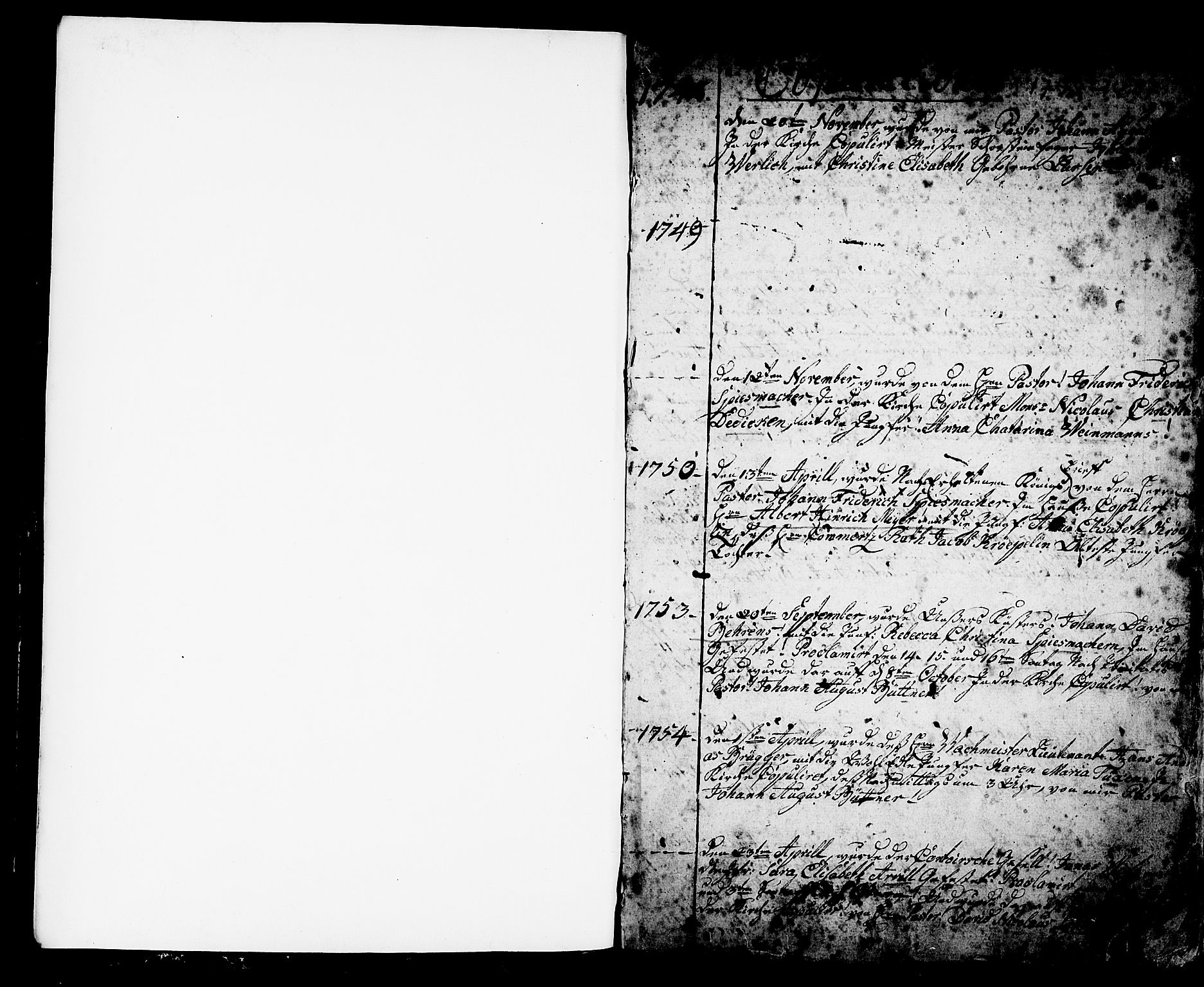 Mariakirken Sokneprestembete, AV/SAB-A-76901/H/Haa/L0002: Parish register (official) no. A 2, 1748-1807, p. 1
